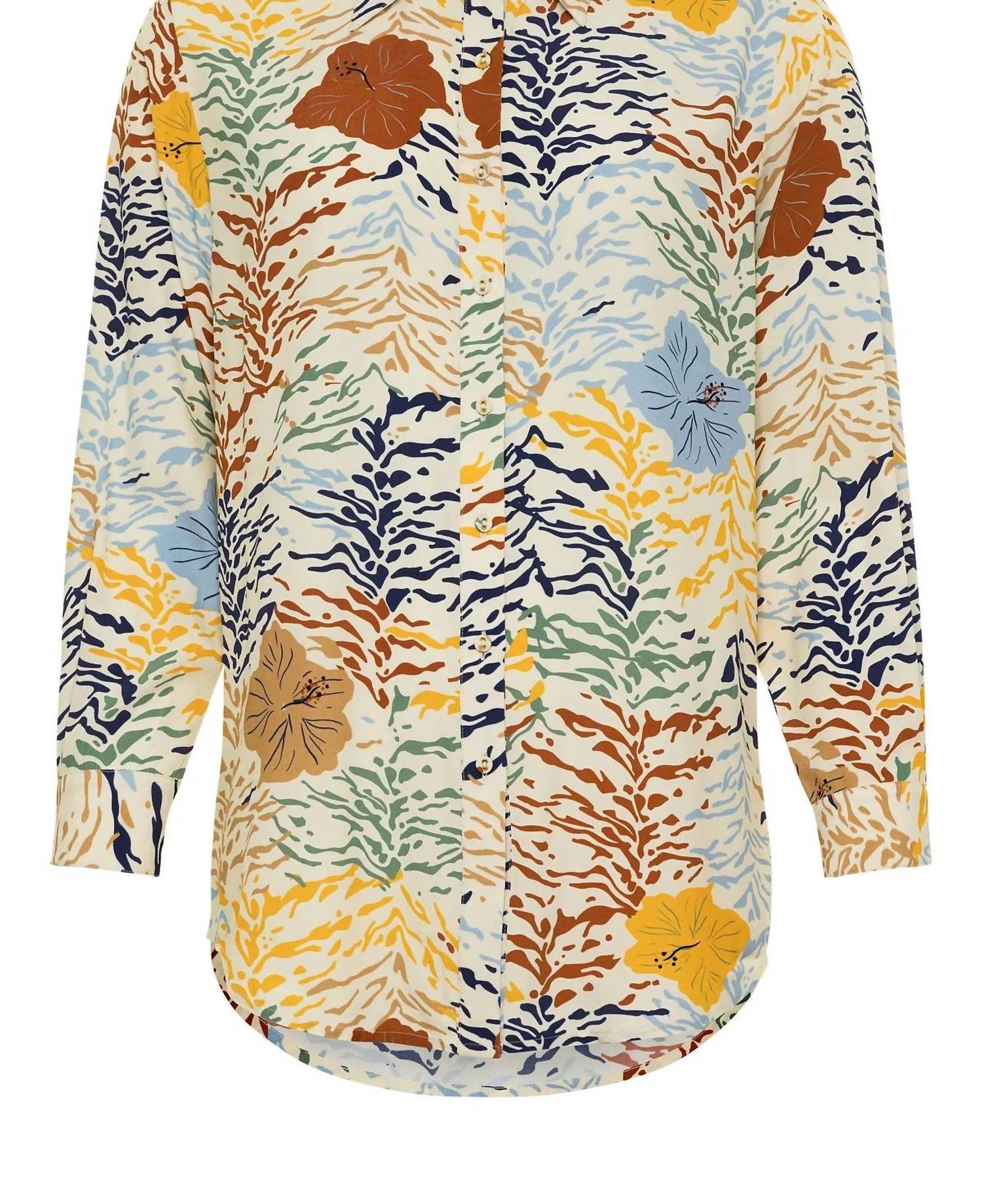Shop Carolina K Zahara Shirt In Floral Tiger Cream In Multi
