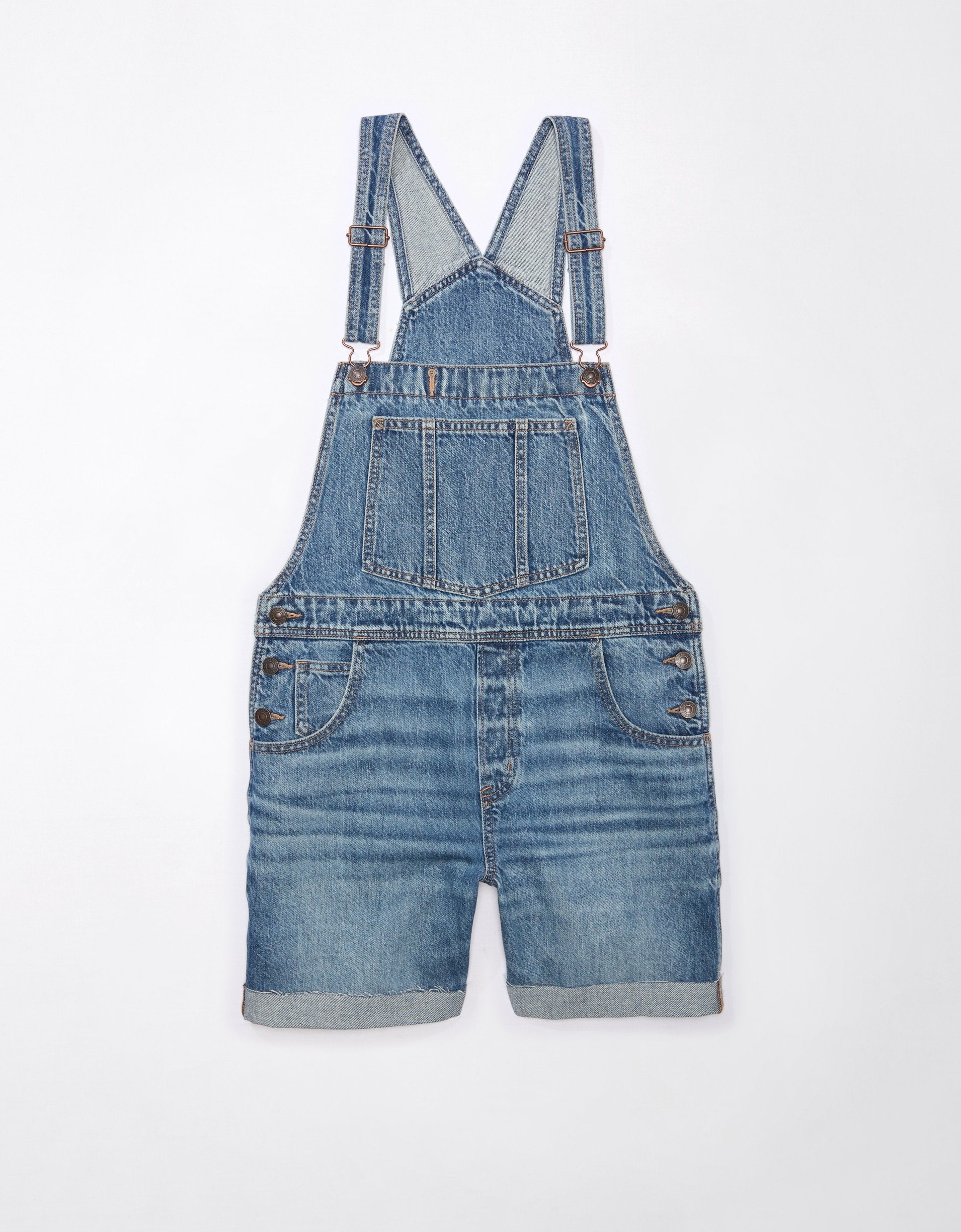 American Eagle Outfitters Kids' Ae Baggy Overall Short In Blue