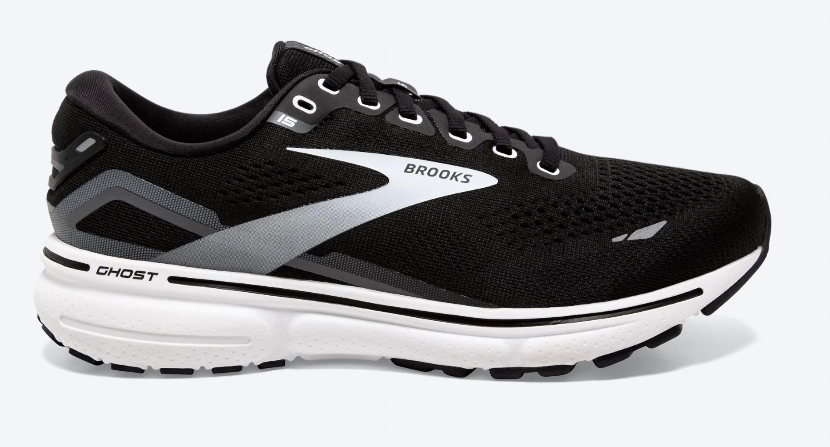 Brooks Women's Ghost 15 In Black/blackened Pearl/white