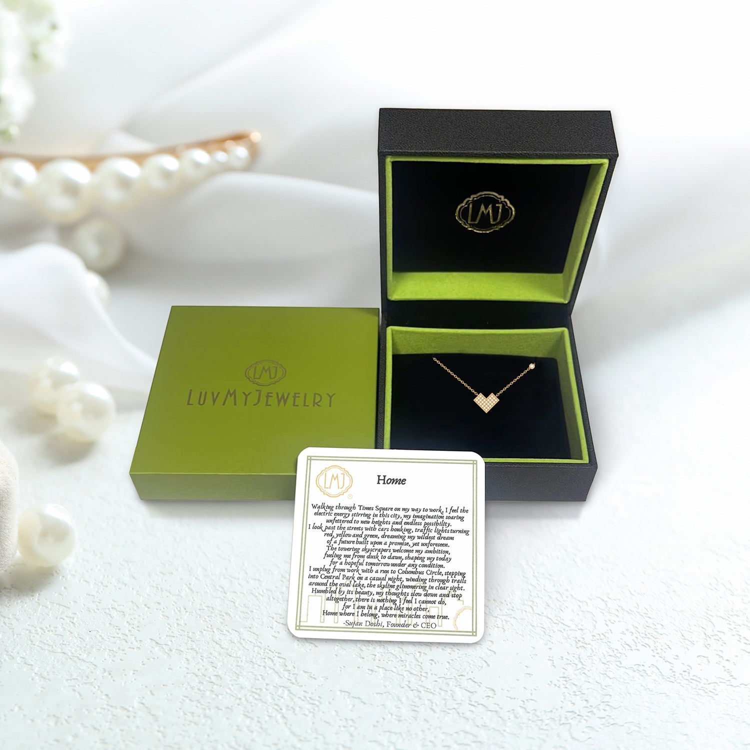 One way Arrow Sterling Silver Diamond Necklace