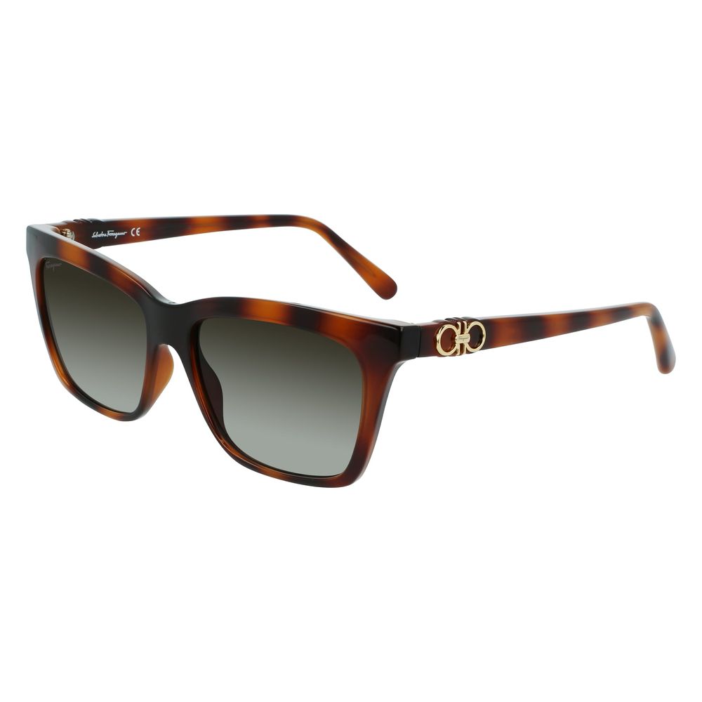Ferragamo Salvatore Grey Gradient Rectangular Ladies Sunglasses Sf1027s 214 55 In Brown