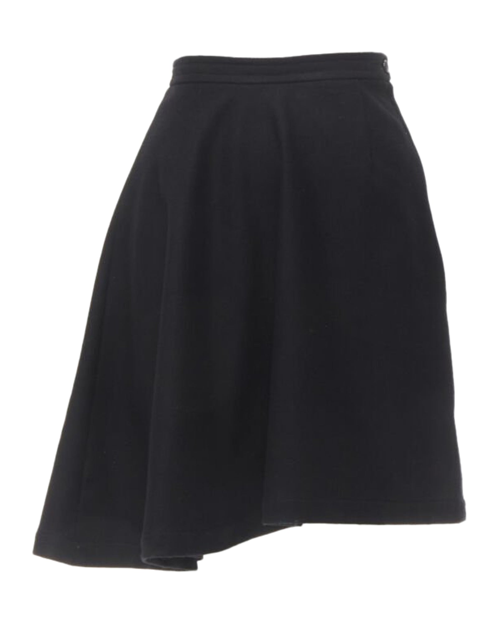 Shop Comme Des Garçons Comme Des Garcons 1980s Vintage Black Wool Felt Asymmetric Hem Flared Skirt