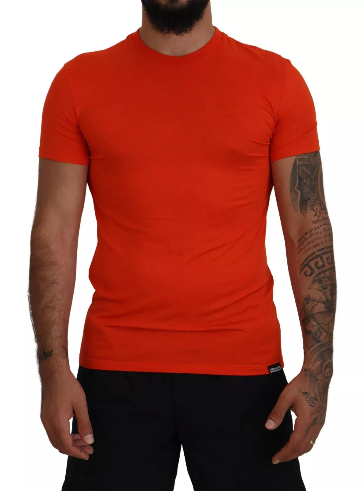 Dsquared2 Dsqua² Modal Short Sleeves Crewneck Men's T-shirt In Orange