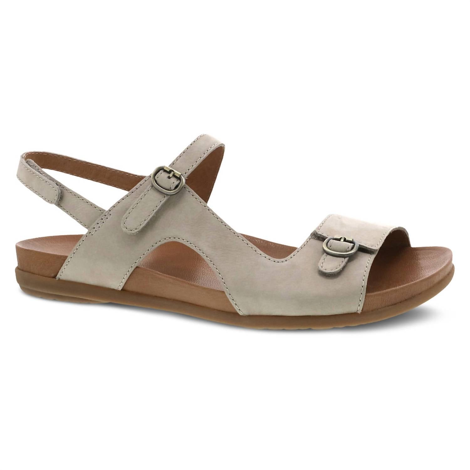 Shop Dansko Jordyn Sandal In Sand Nubuck In Grey