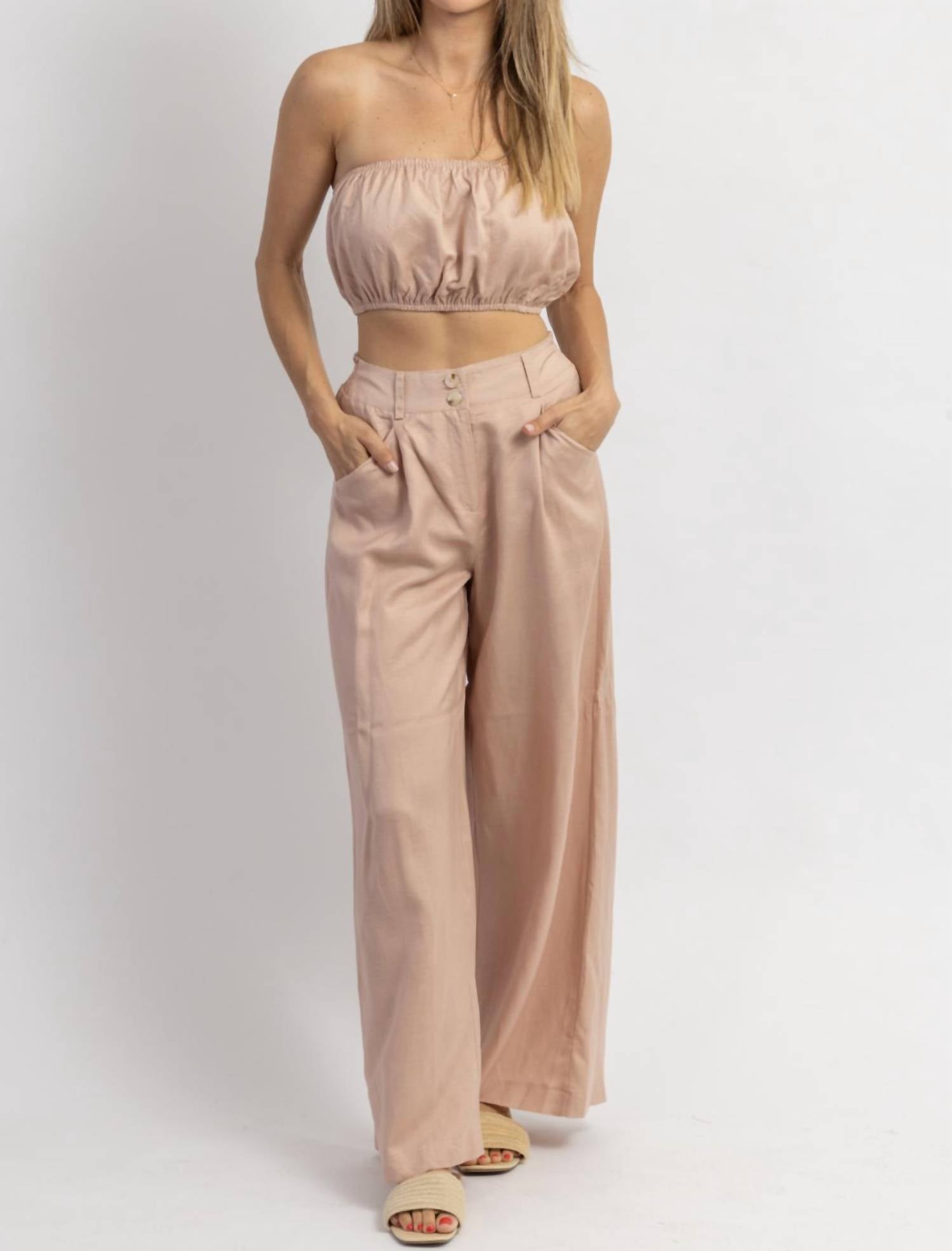 Shop Mable Let's Bounce Bubble Top Set In Mauve In Pink