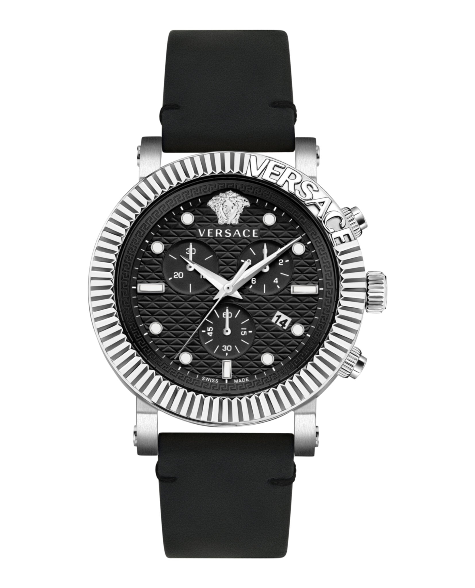 Versace V-chrono Classic Leather Watch In Multi