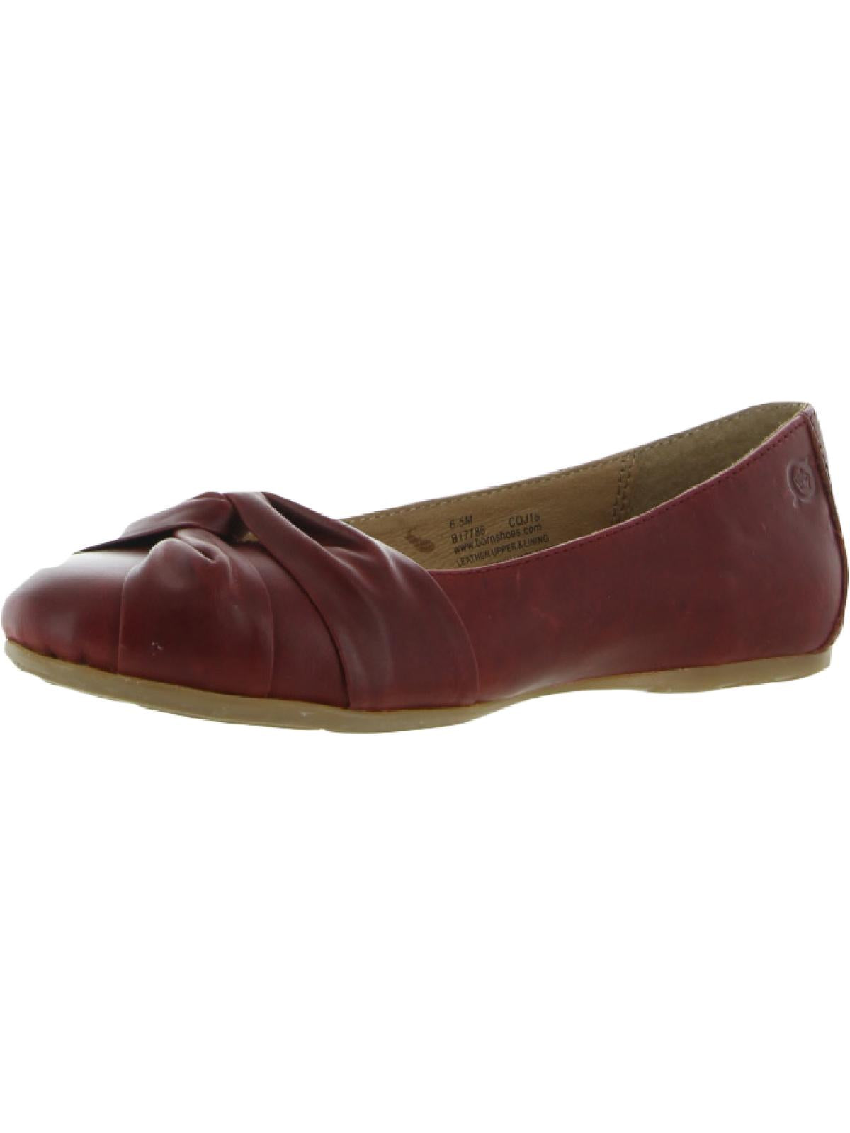 Born Lilly Womens Leather Padded Insole Ballet Flats In Brown