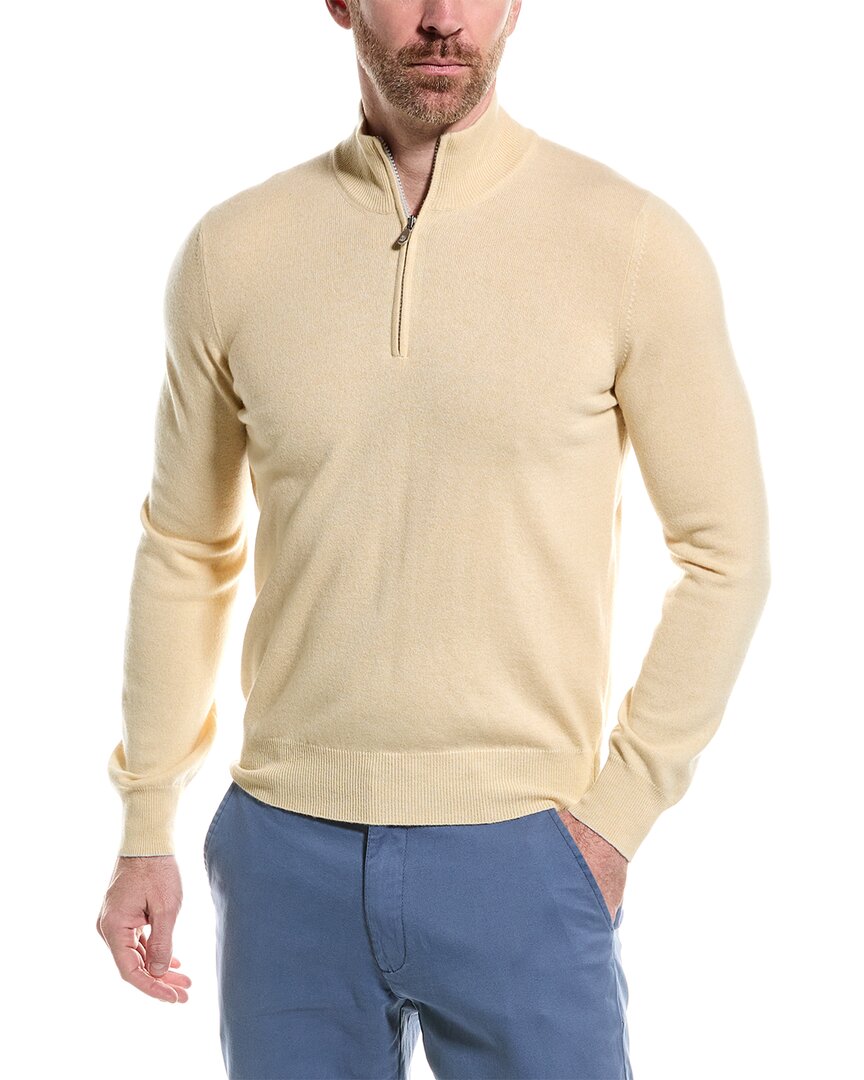 Brunello Cucinelli Quarter-zip Cashmere Sweater In Beige