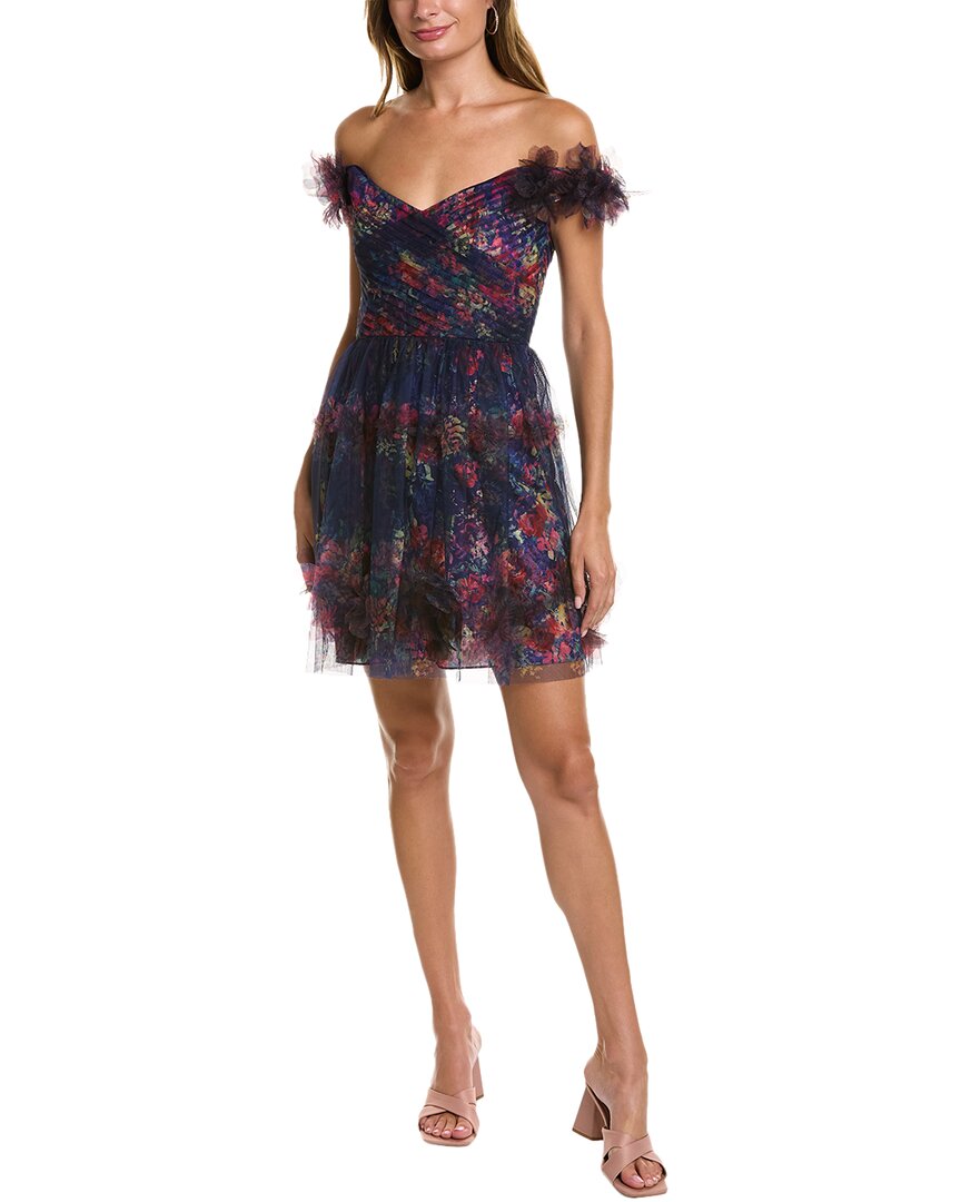 Shop Marchesa Notte Printed Gown In Multi