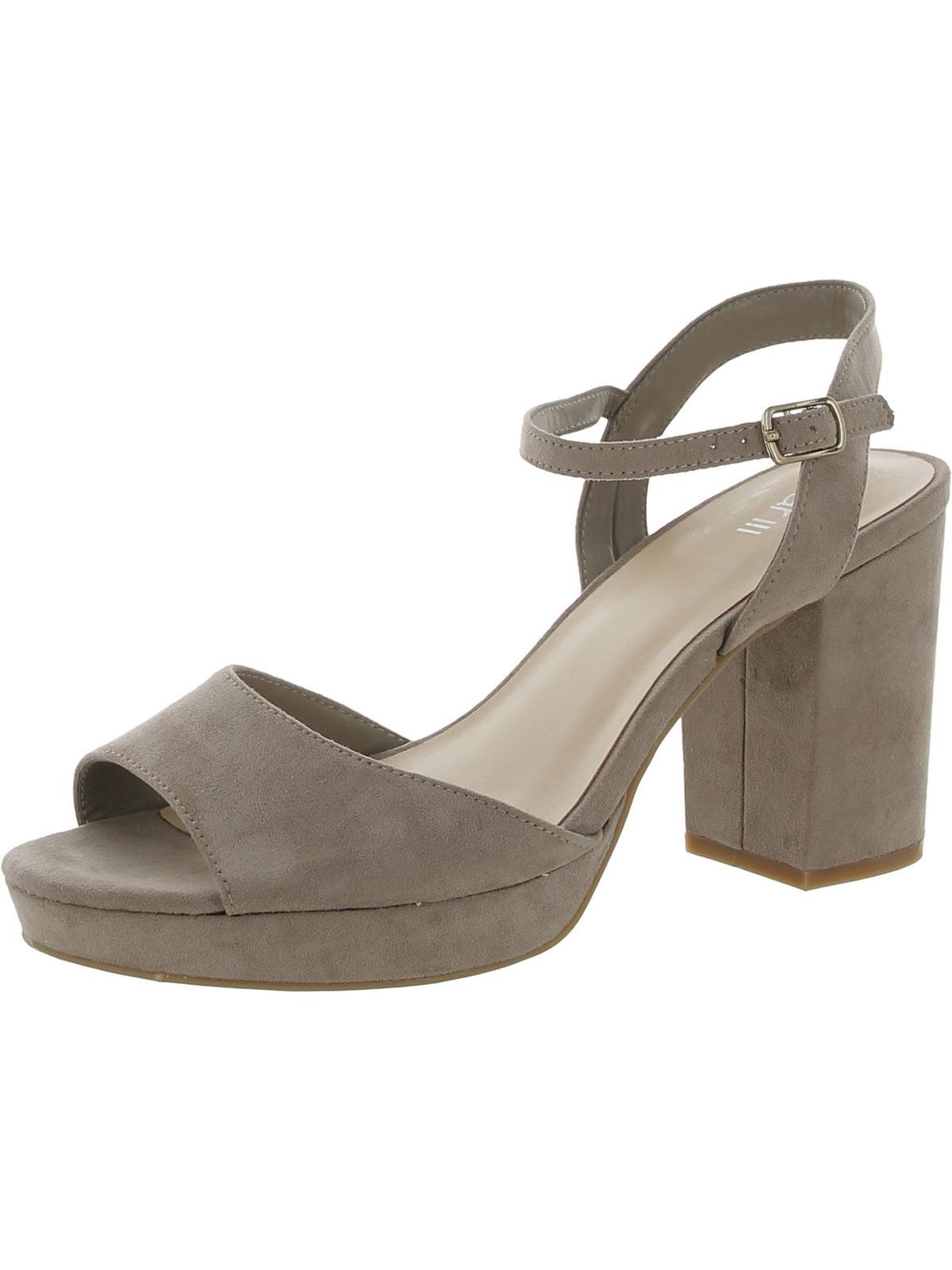 Bar Iii Callista Womens Ankle Strap Platform Sandals In Gray