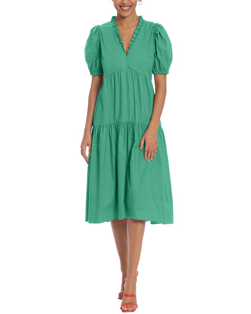 Shop Donna Morgan Midi Dress In Green