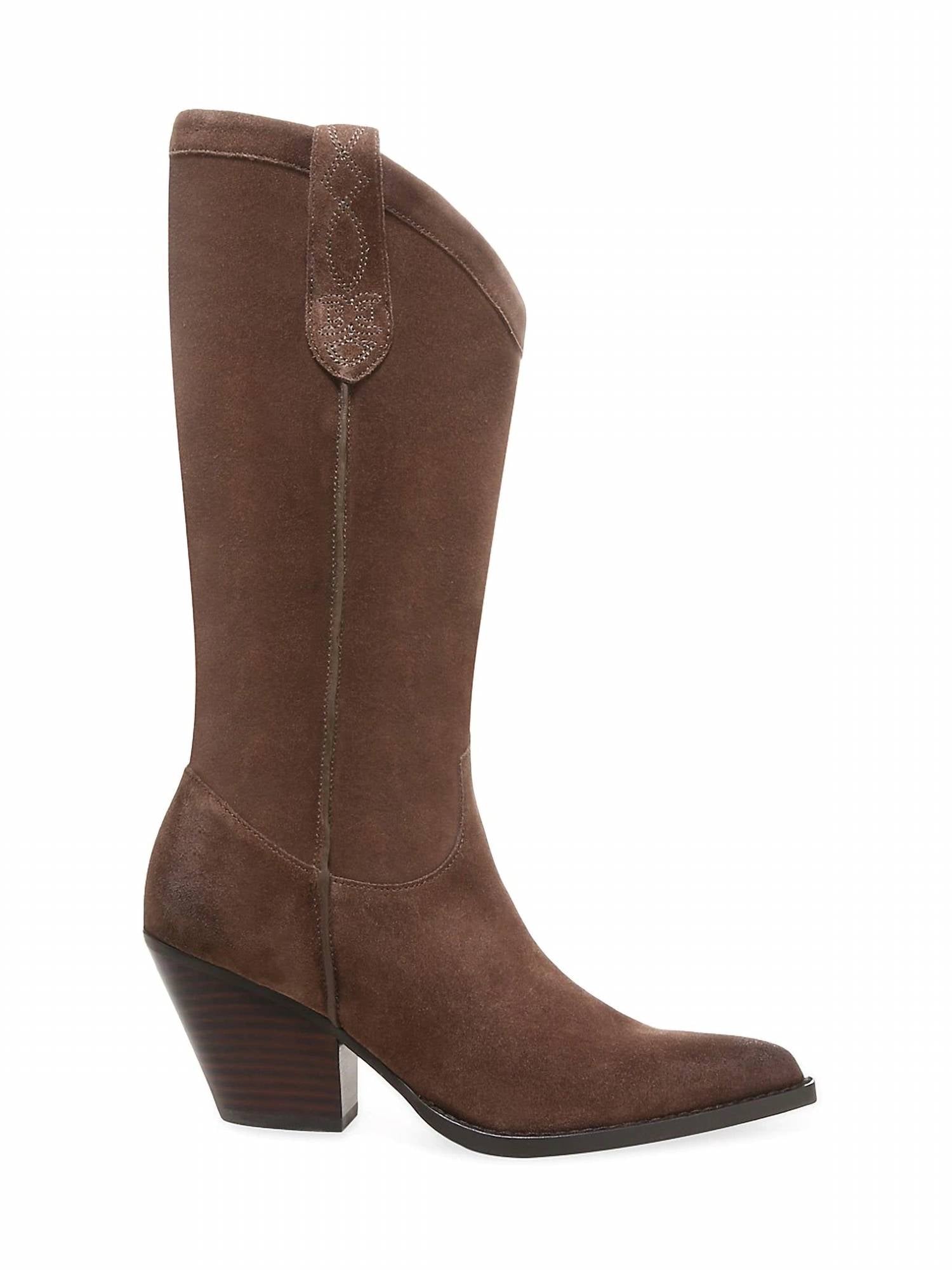 Shop Sam Edelman Jamie Suede Calf Boots In Olive Taupe In Brown