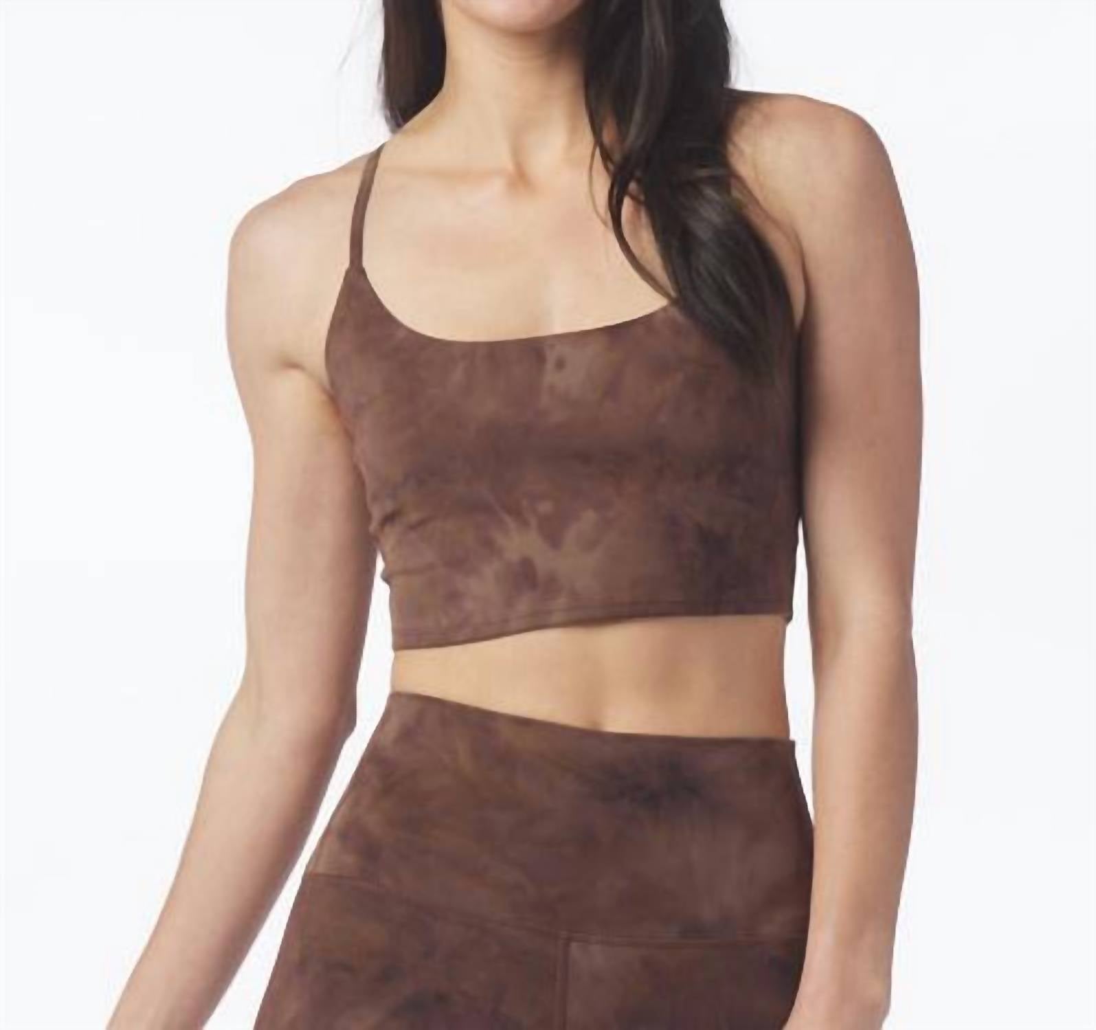 Shop Glyder Pure Bra In Espresso Stone Dye In Beige