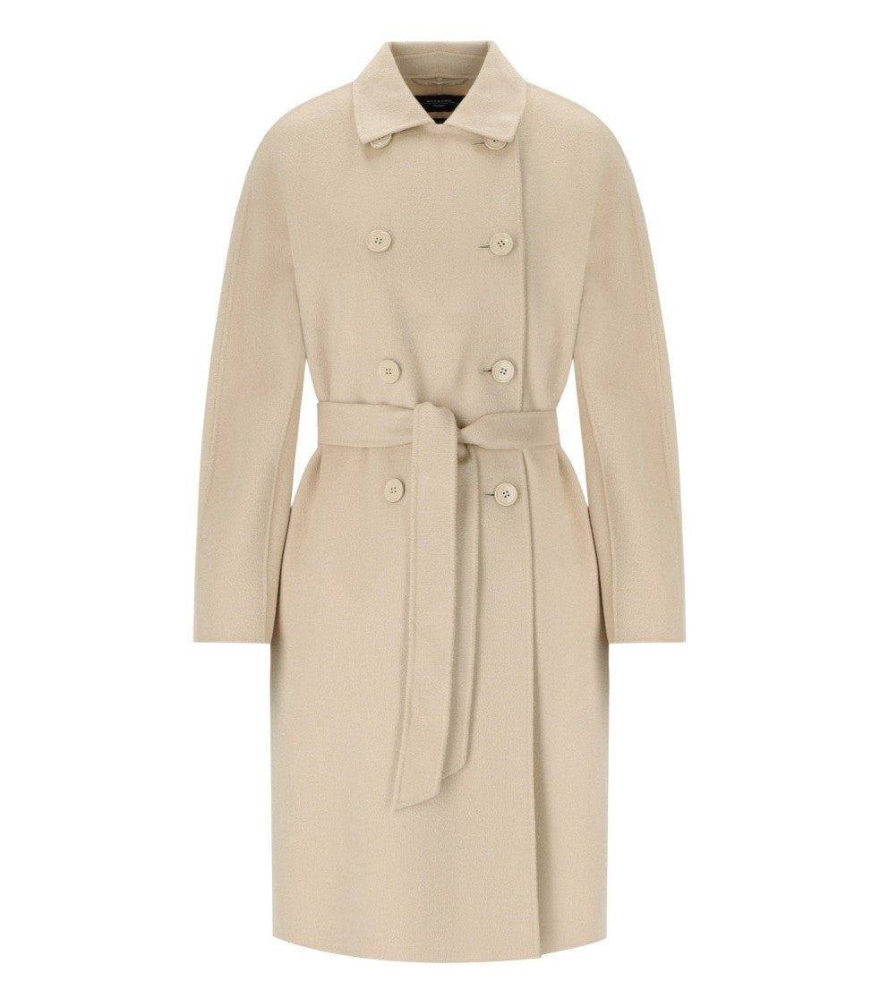 Max Mara Avenue Sabbia Belted Coat In Neutral