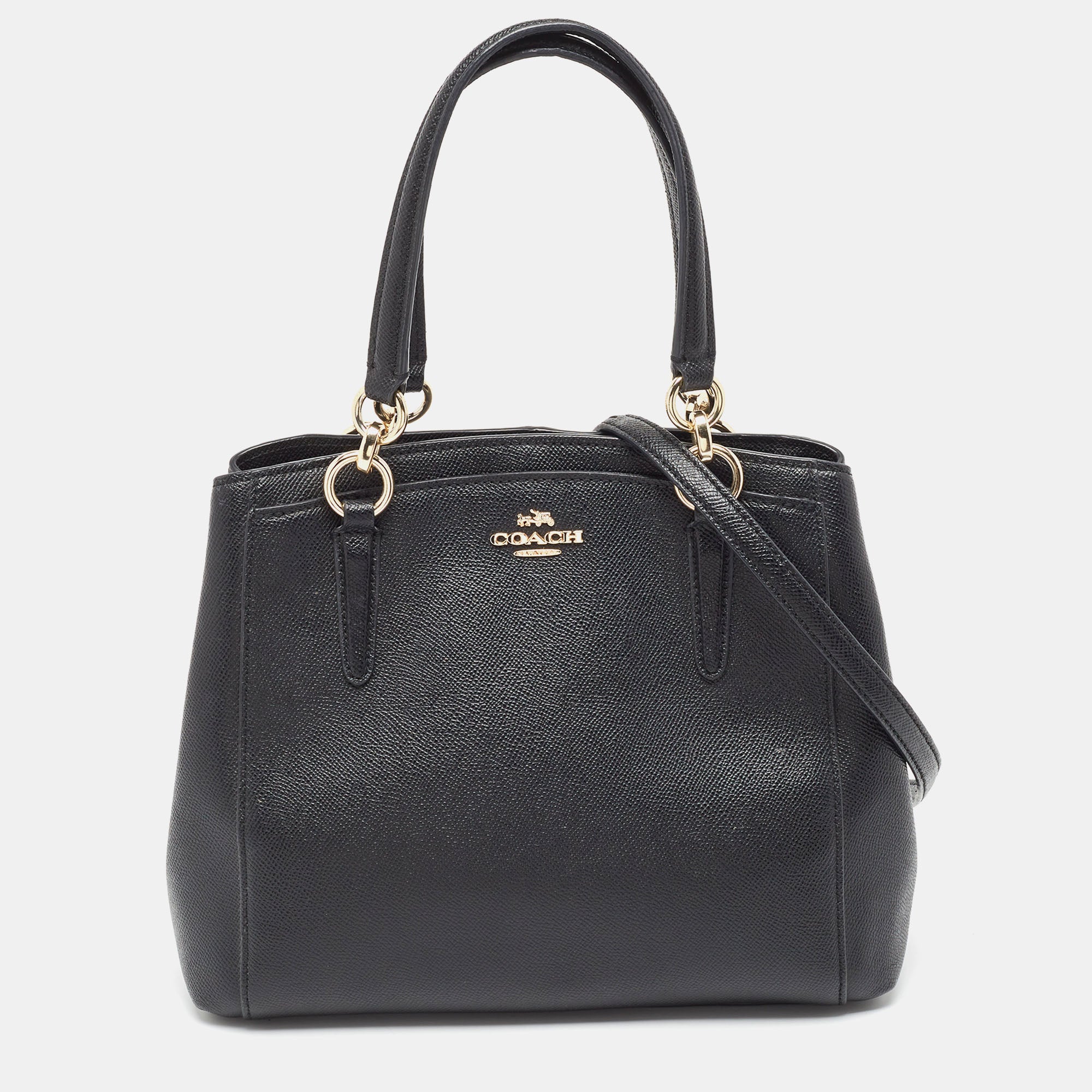 Coach Leather Minetta Satchel In Black