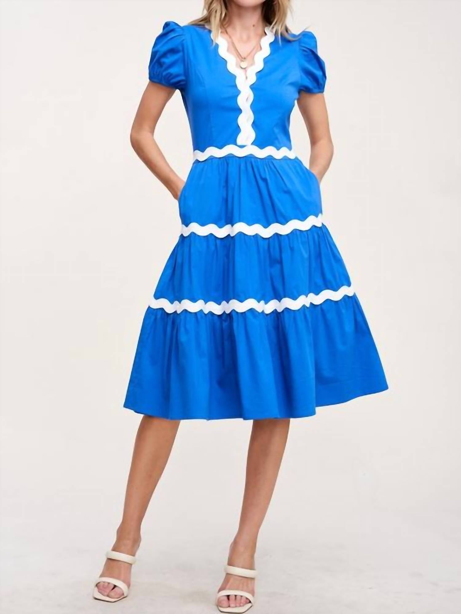 Shop Fanco Showered In Love Dress In Royal Blue