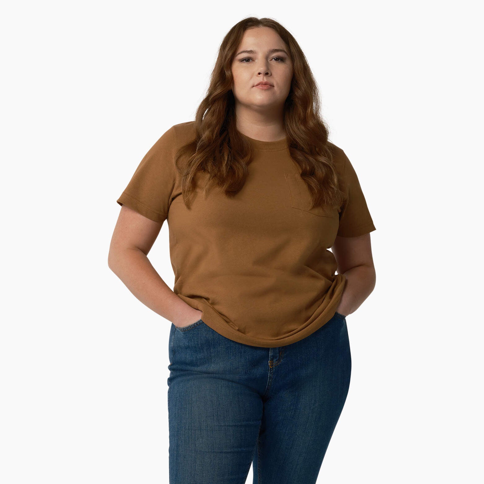 Dickies Women's Plus Heavyweight Short Sleeve T-shirt In Brown