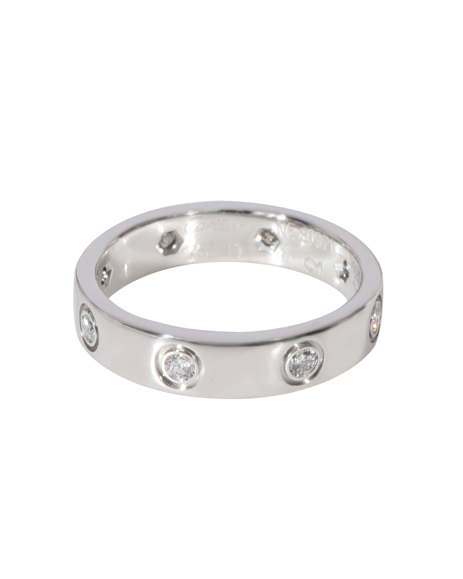 image of Cartier Love Diamond Wedding Band in 18k White Gold 0.19 CTW