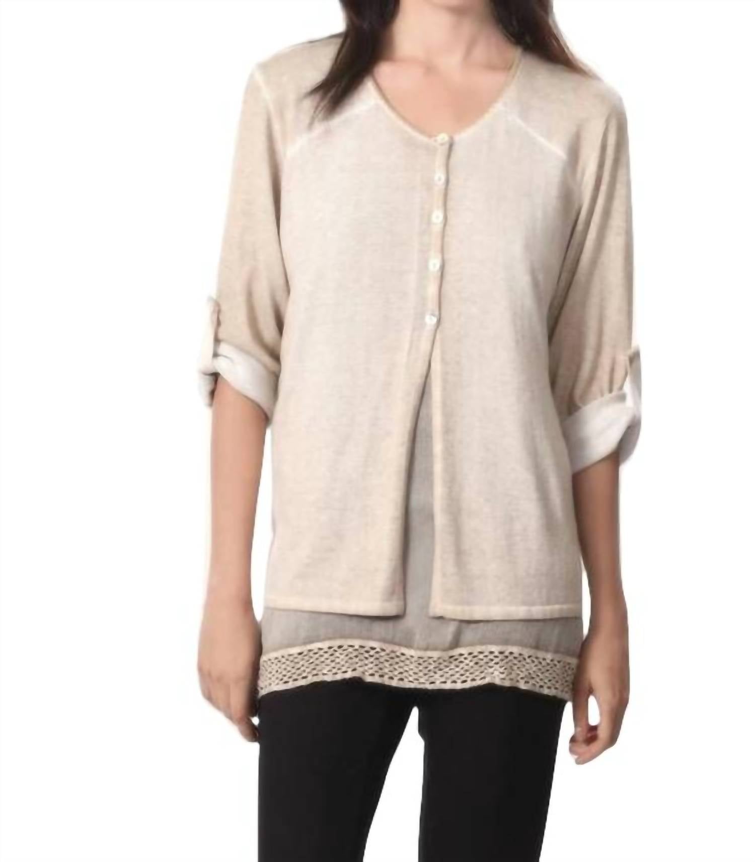 Shop Angel Faux Layered Set In Taupe In Beige