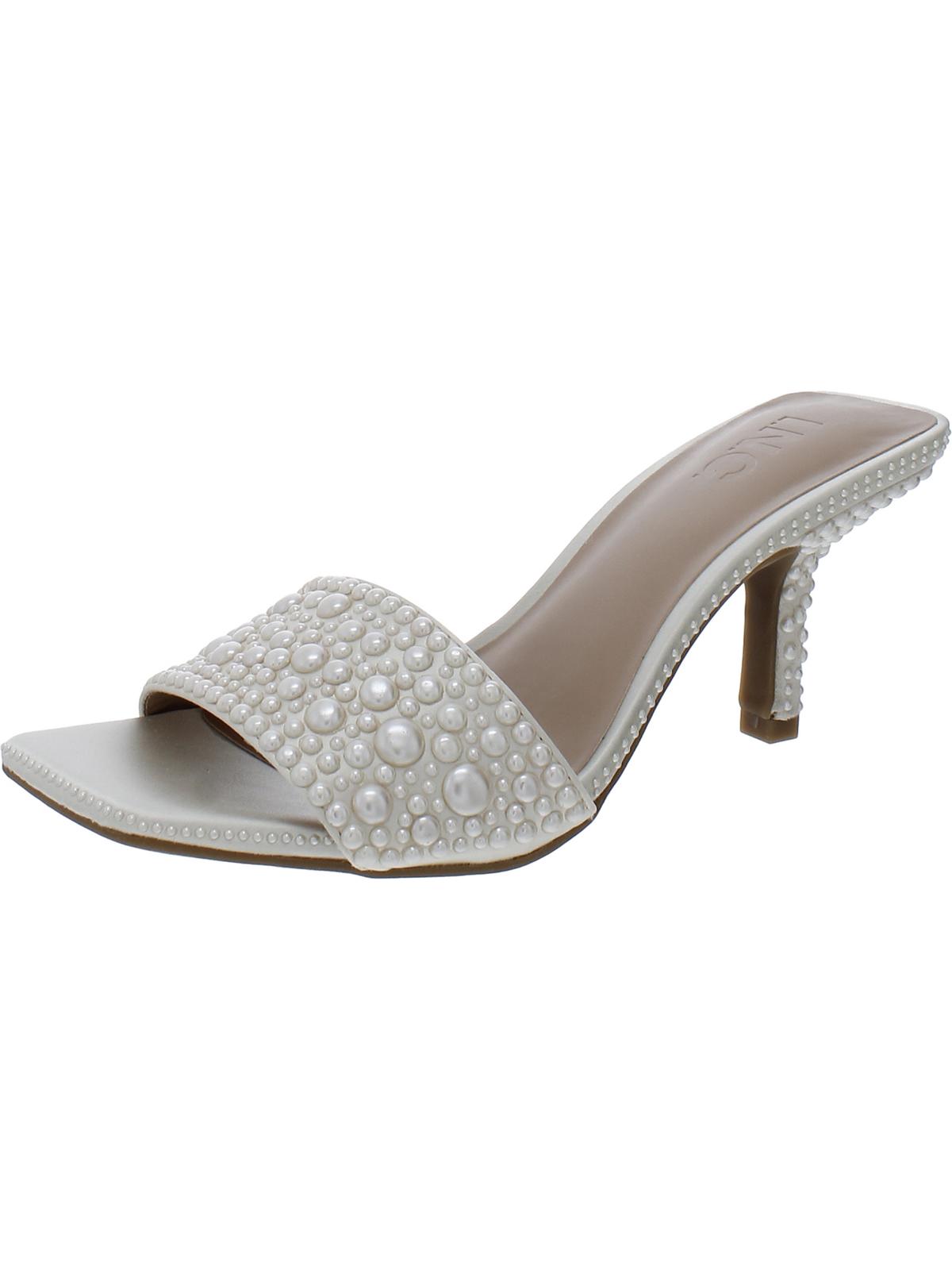 Inc Galle Womens Dressy Slip-on Slide Sandals In Metallic