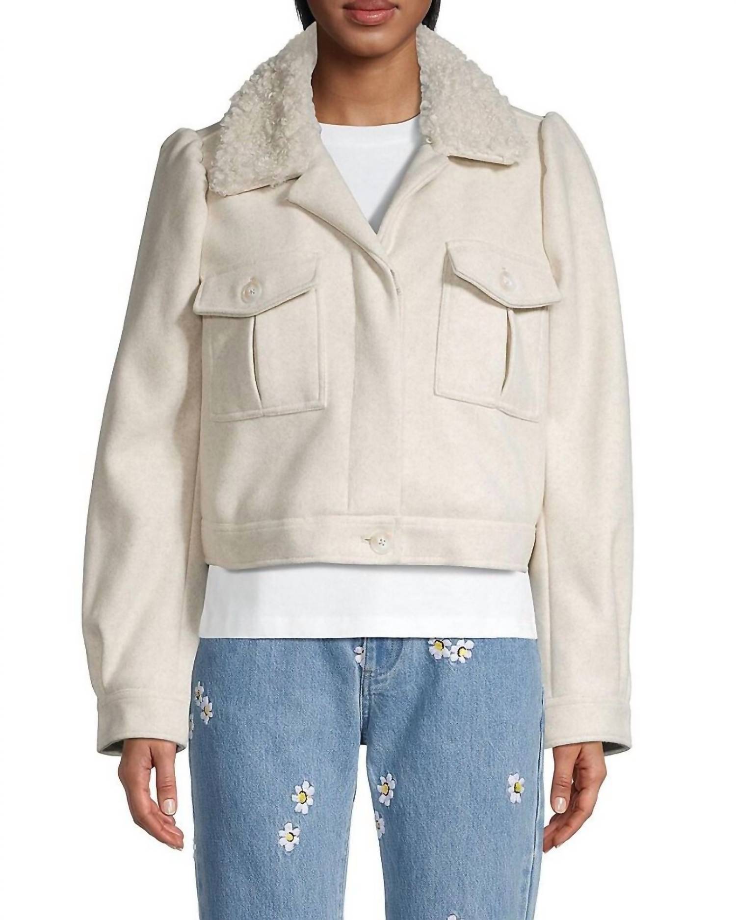 Shop Dh New York Gabi Jacket In Chai In Beige