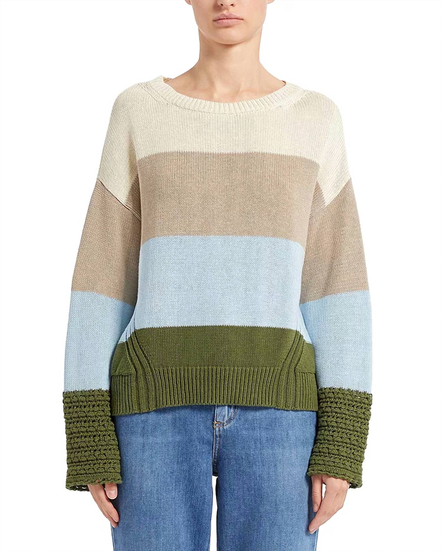 Marella Silvana Sweater In Cream/beige/blue/green In Multi