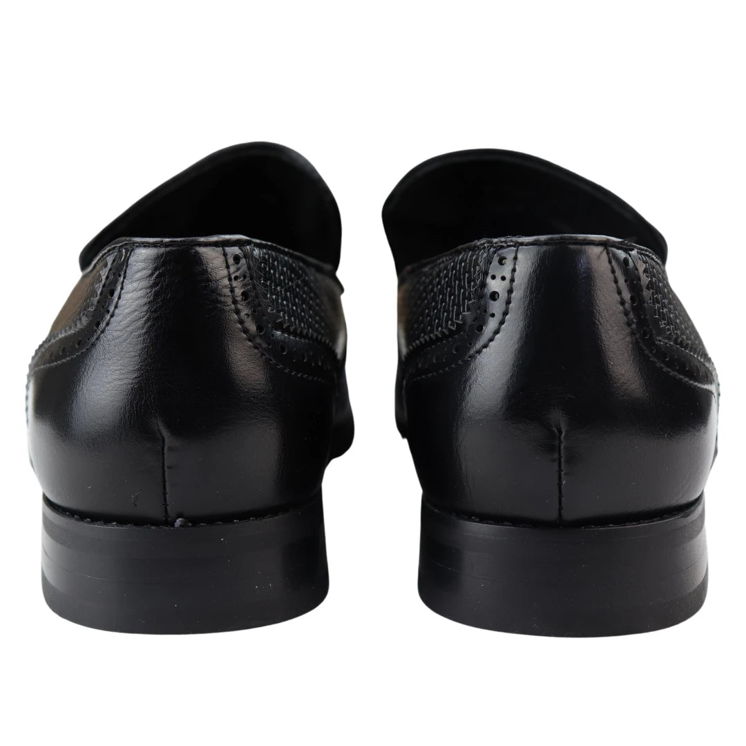 Moccasin Loafers Shoes Leather Lined Slip On Tassel Trim Smart Formal Shoe