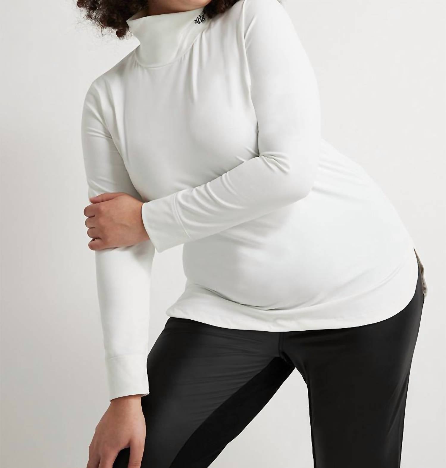 Shop See Rose Go Gentlewoman Turtleneck Sweater In White