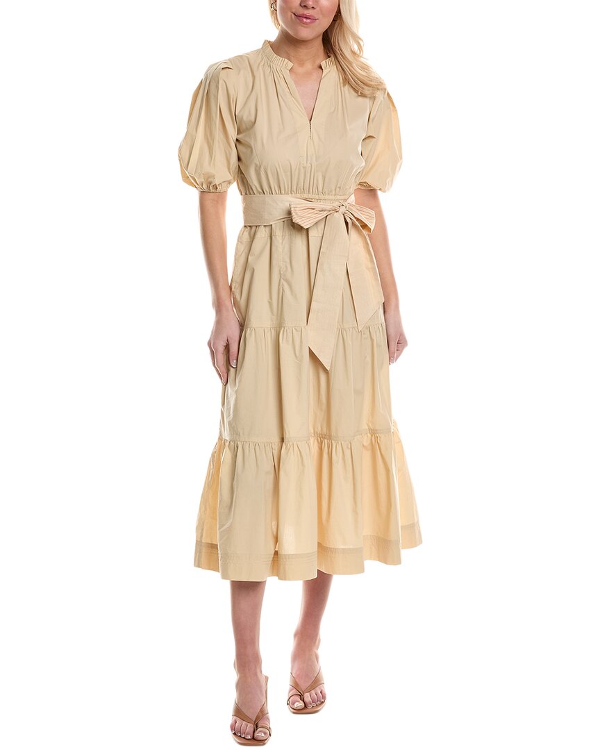 Shop Bella Tu Becca Midi Dress In Beige