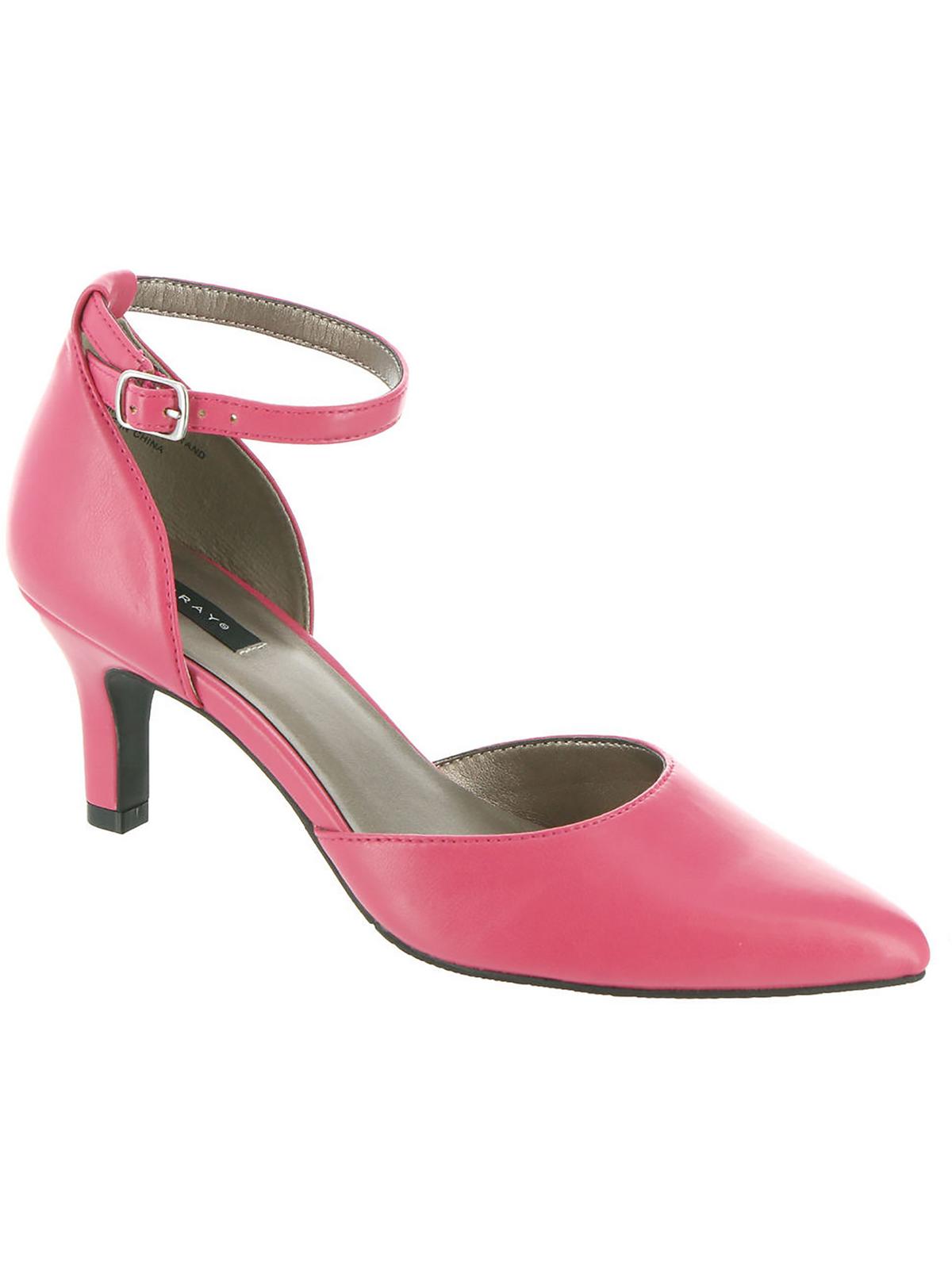 Array Lynley Womens Faux Leather Ankle Strap Dress Heels In Pink