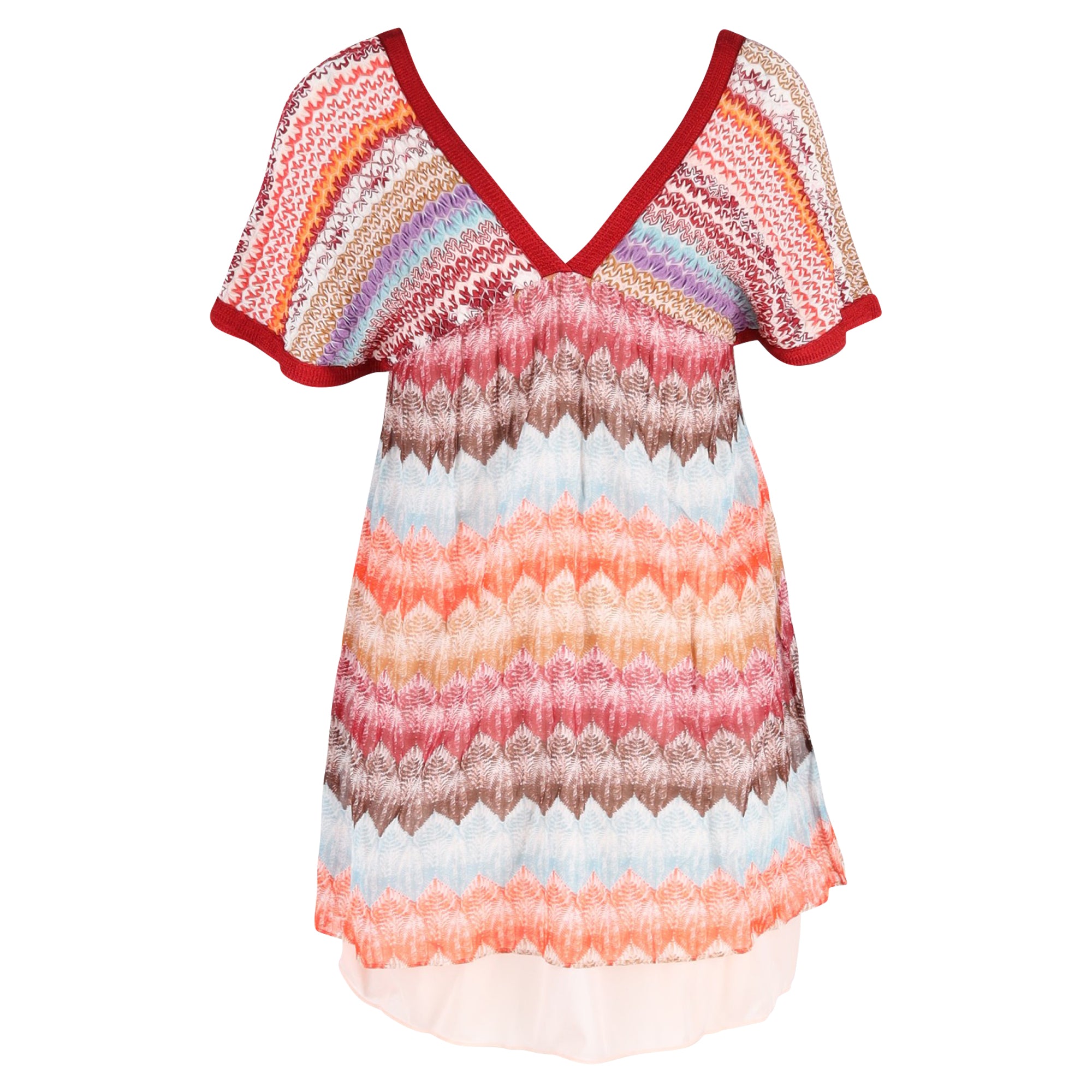 Missoni Tunic Dress In Multicolor Cotton