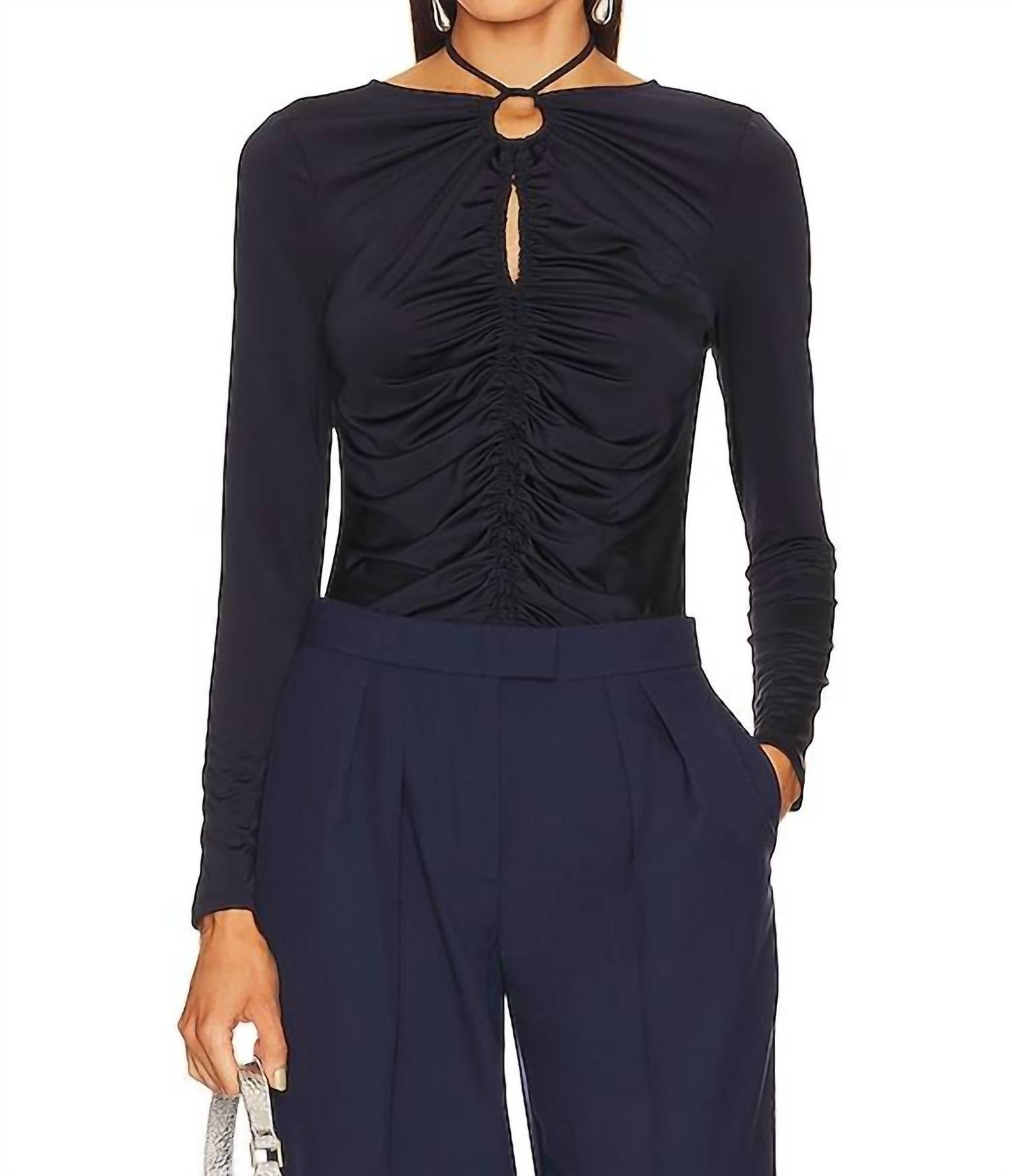 Shop Veronica Beard Roque Top In Navy In Blue