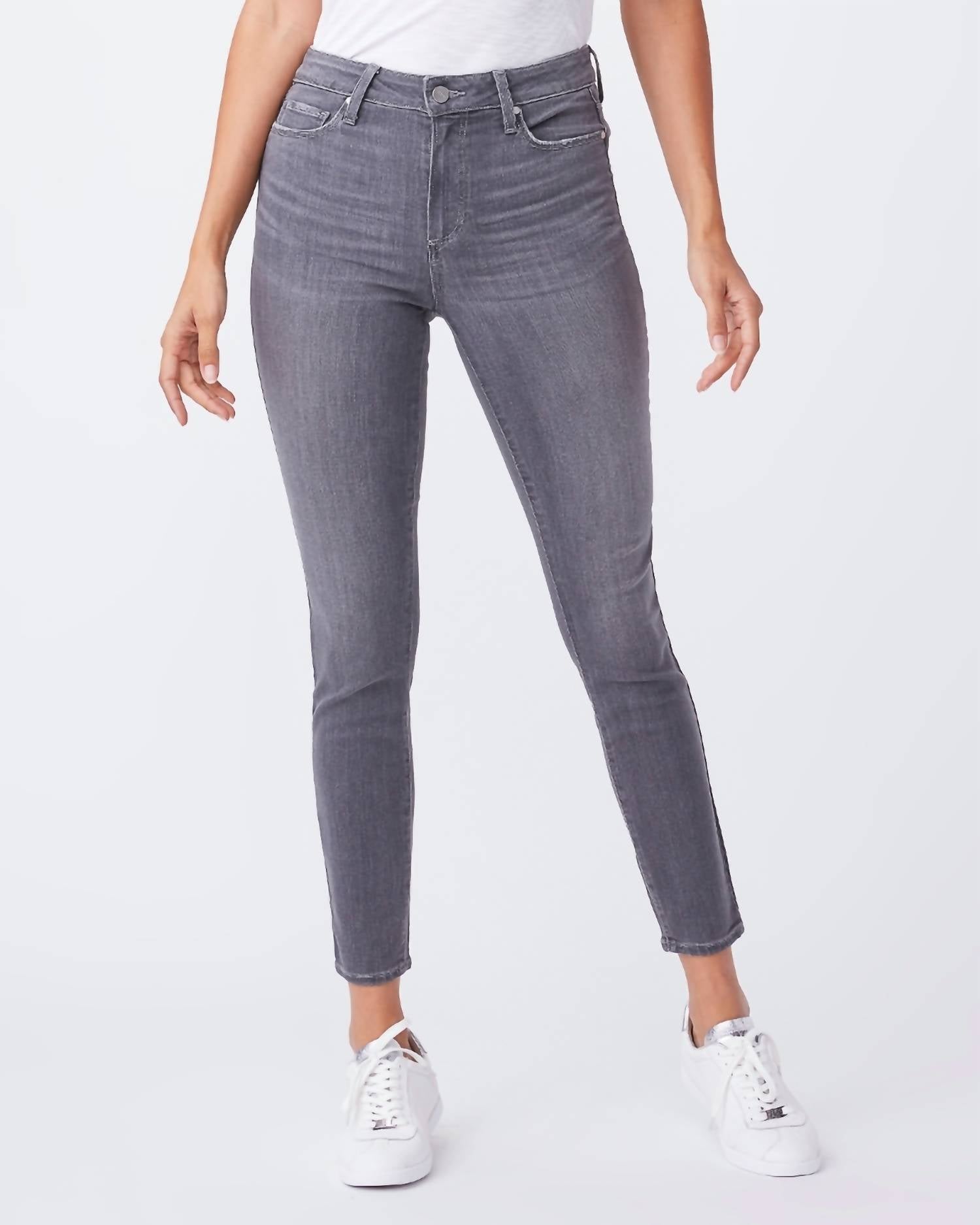 Shop Paige Hoxton Ankle Jean In Stone Dust In Grey