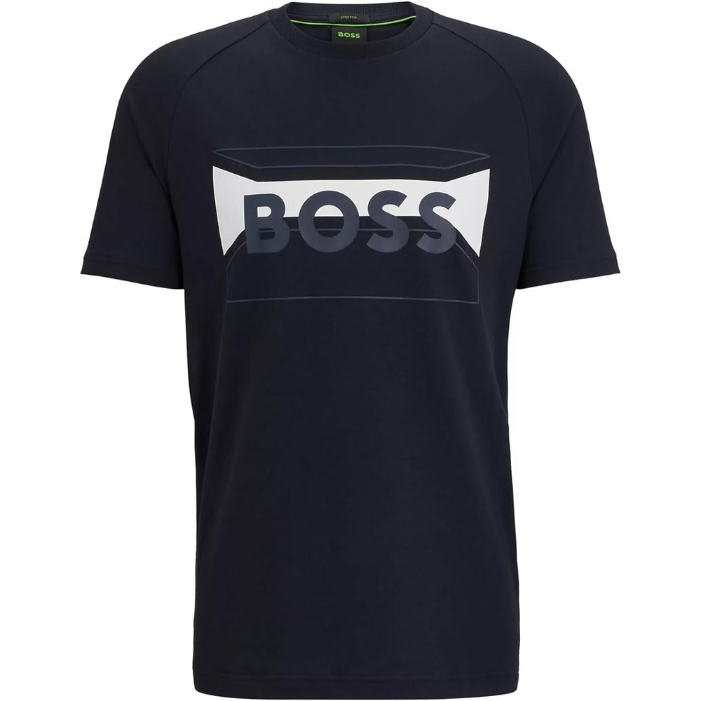 Shop Hugo Boss Men's Embossed Logo Short Sleeve T-shirt, Navy In Blue