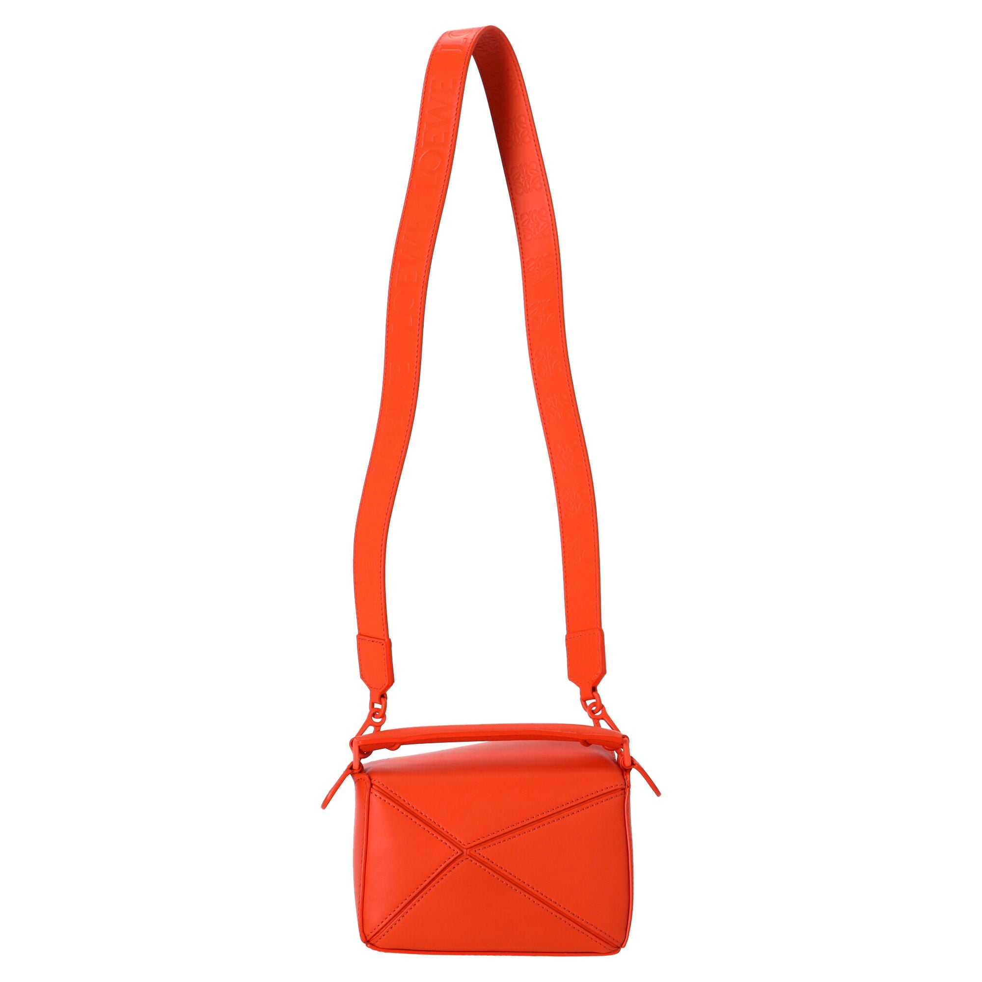 image of Loewe Puzzle Mini Bag in Red Calfskin Leather