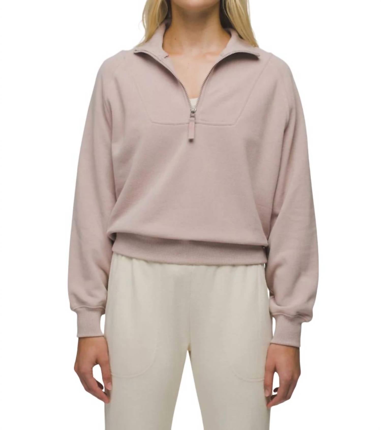 Prana Cozy Up Pullover In Willow Heather In Pink