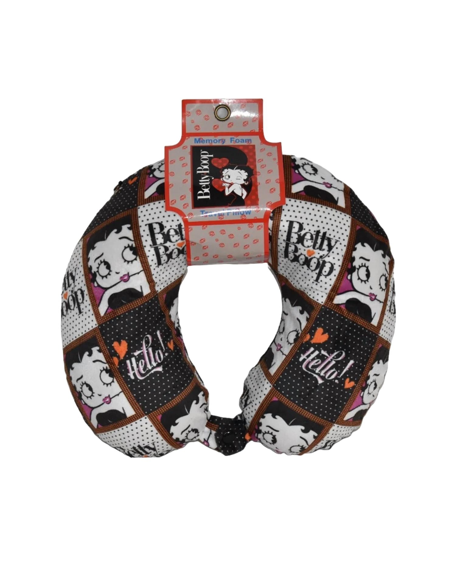 Betty Boop Travel Neck Pillow In Black Multi