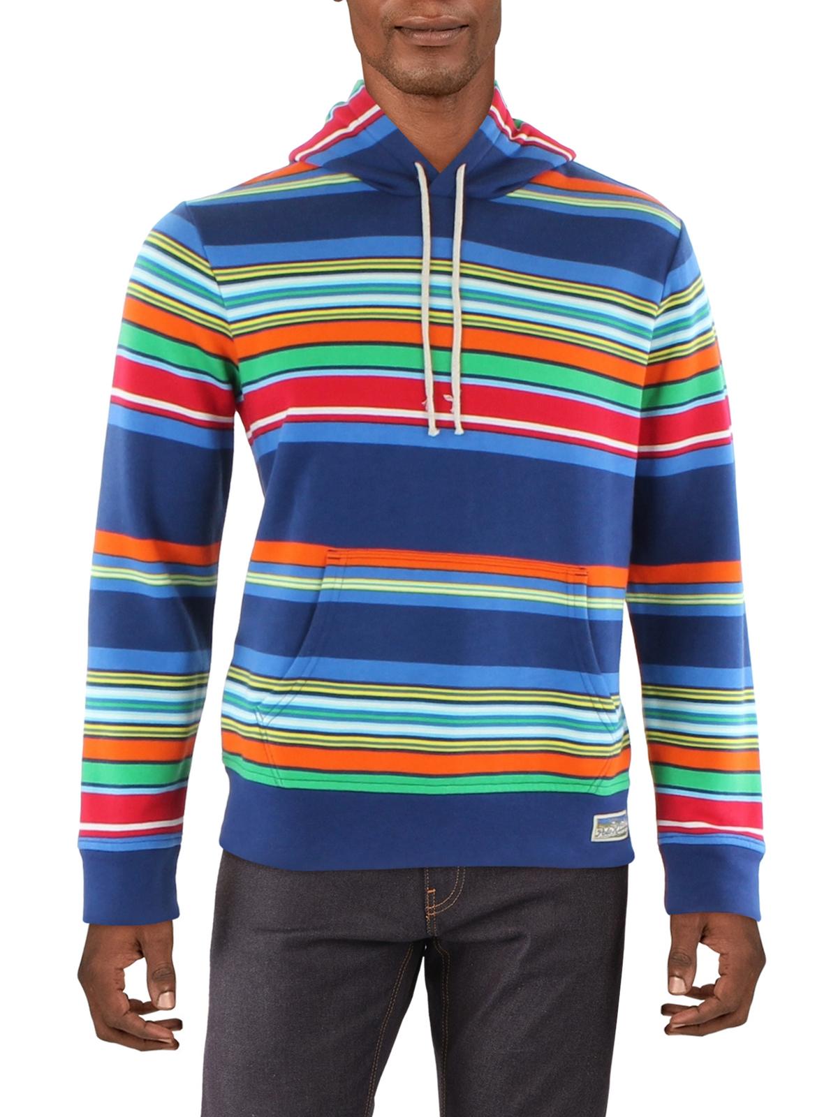 Polo Ralph Lauren Mens Striped Fleece Hoodie In Multi