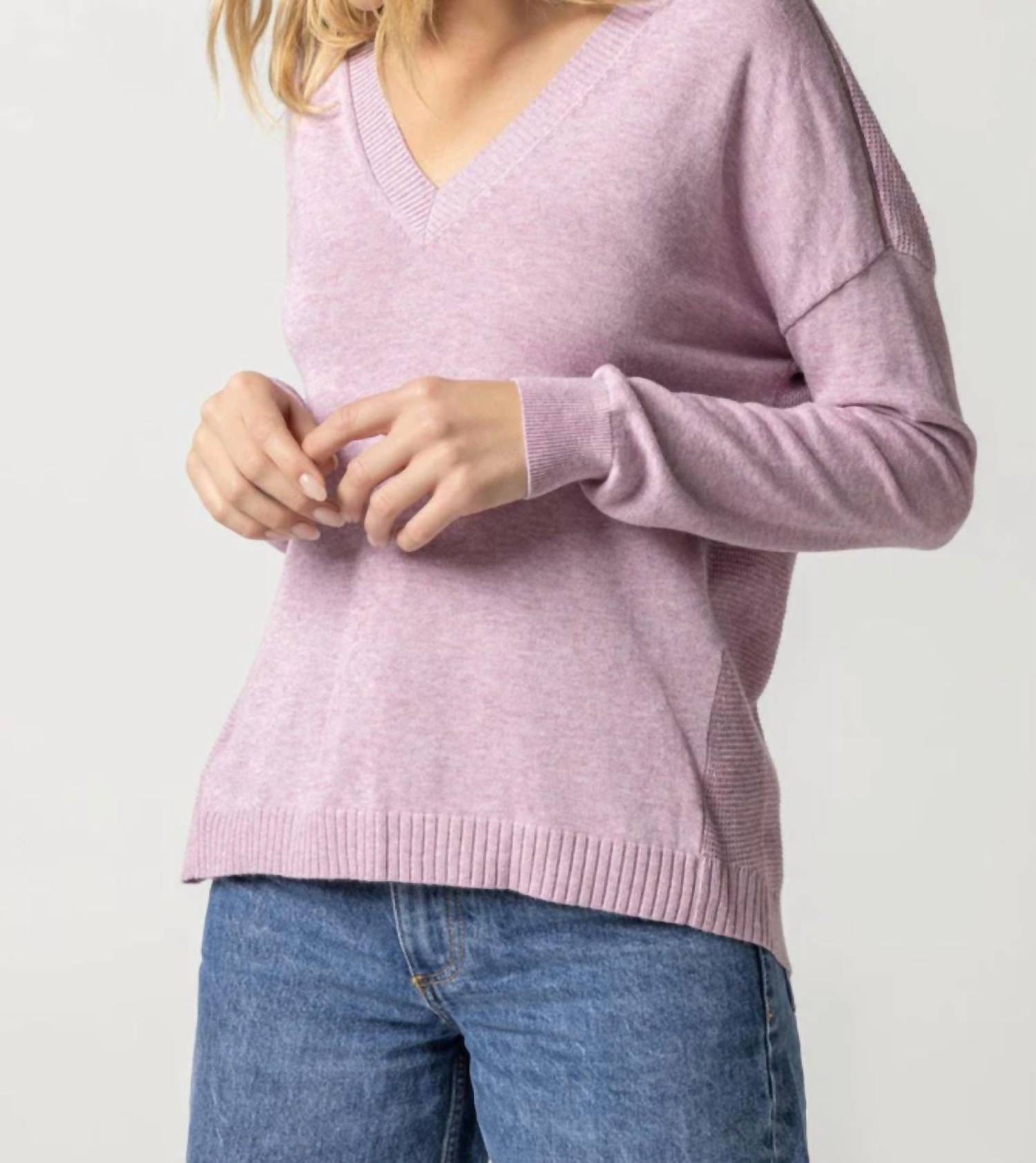 Lilla P V-neck Sweater In Pink