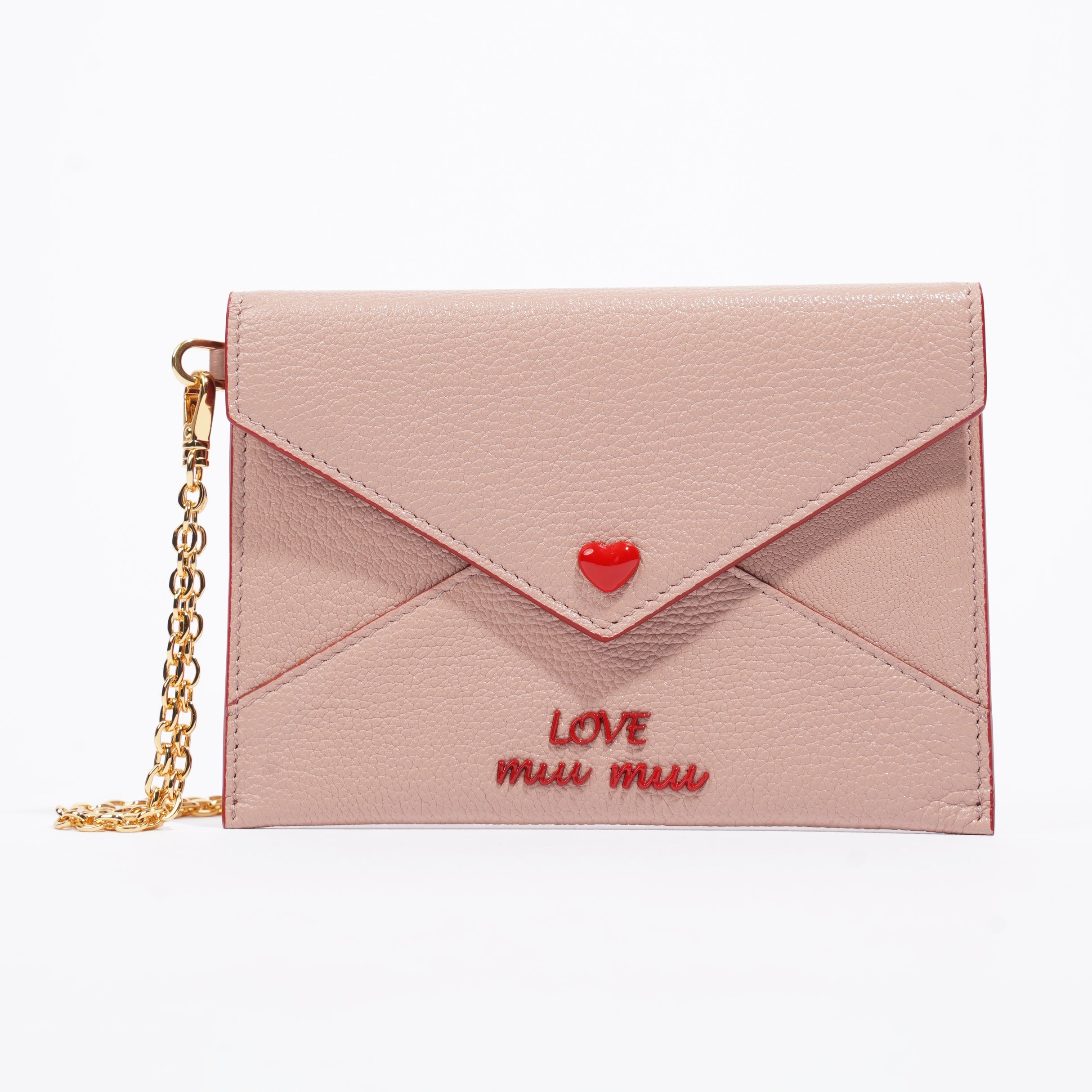 Shop Miu Miu Wristlet Wallet Leather In Pink