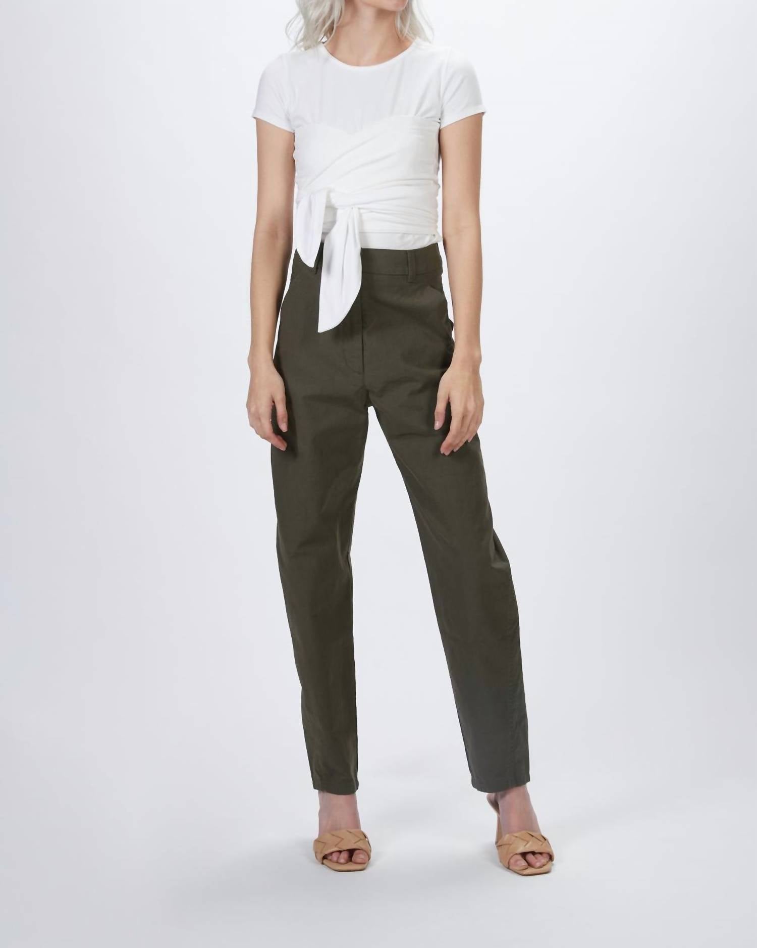 Shop Humanoid Peggy High Waist Pants In Military In Black