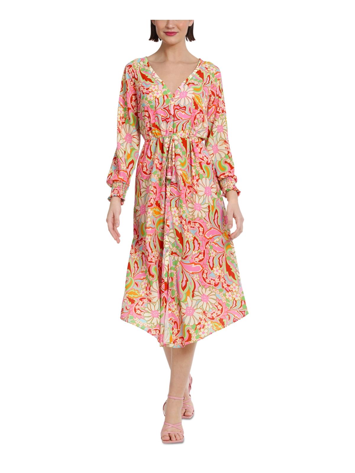 Donna Morgan Womens Printed Polyester Shirtdress In Multi