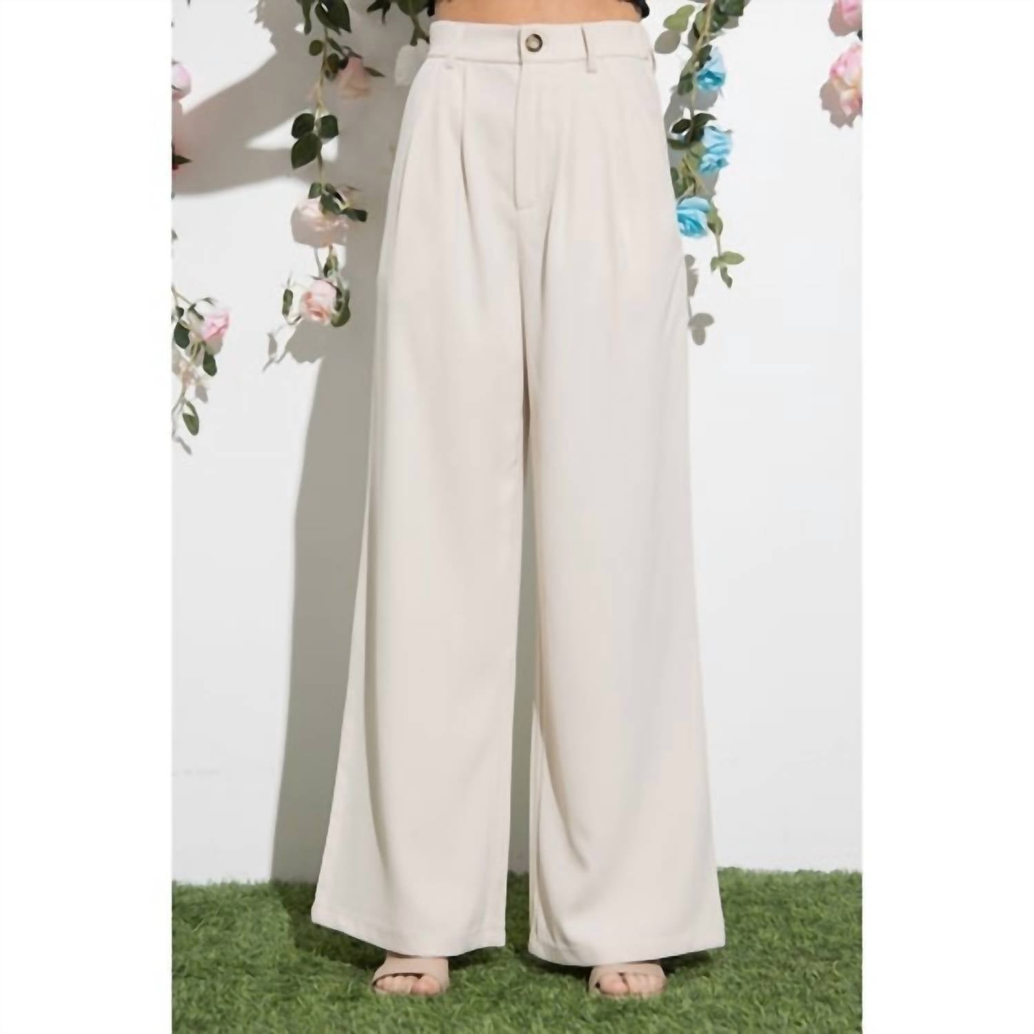 Shop Aaron & Amber Dress Pants In Tan In White