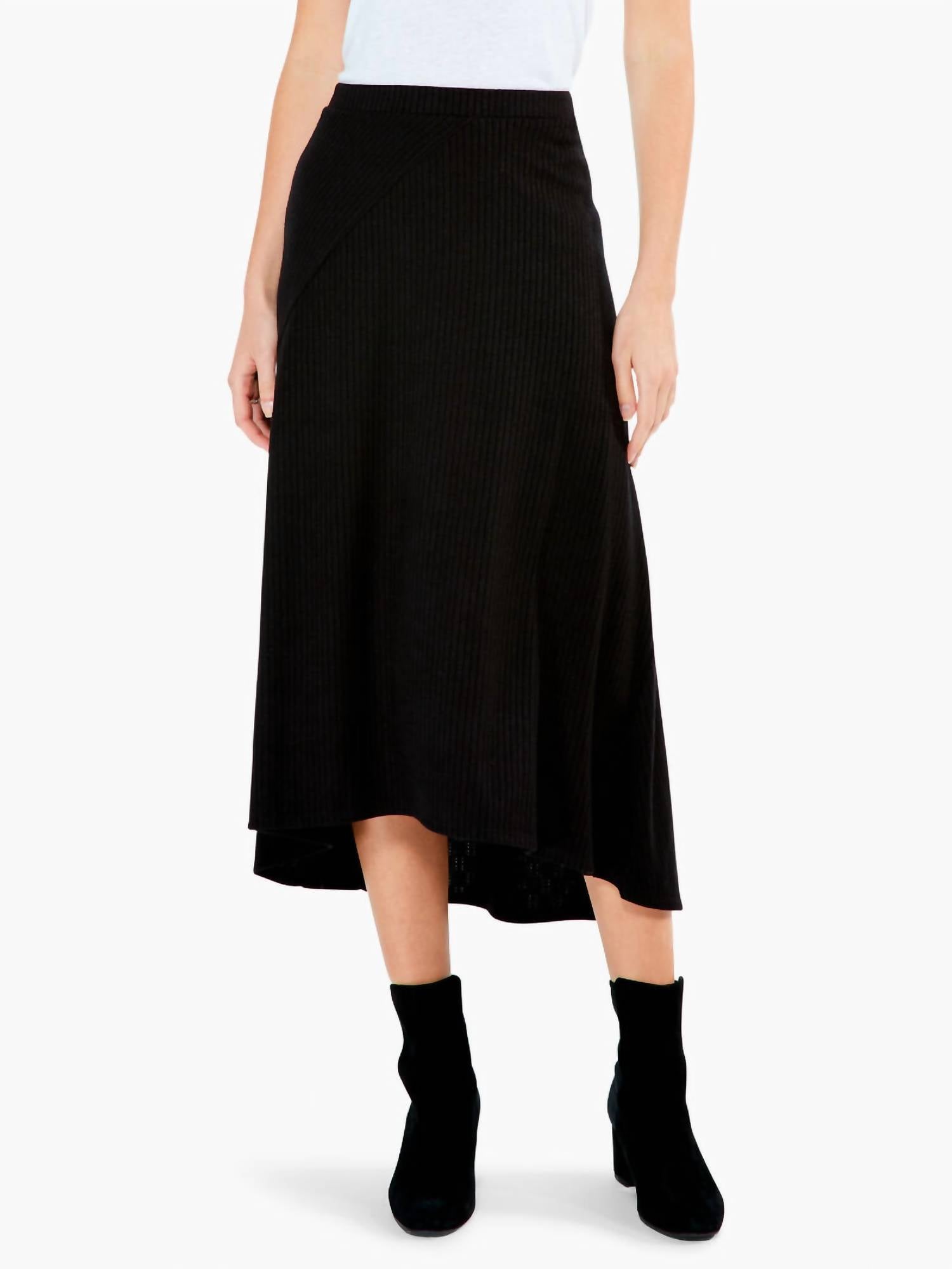 Shop Nic + Zoe Cozy Rib Skirt In Onyx In Black