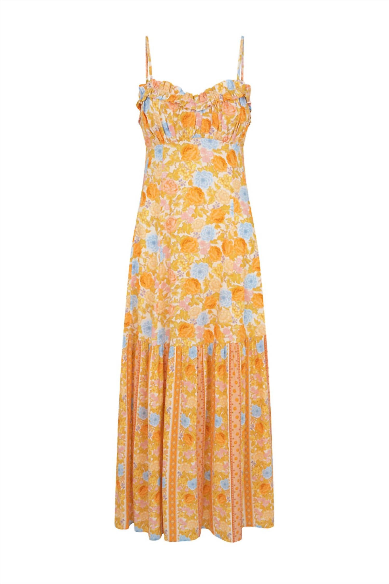 Shop Spell Enchanted Wood Strappy Maxi Dress In Dandelion In Yellow