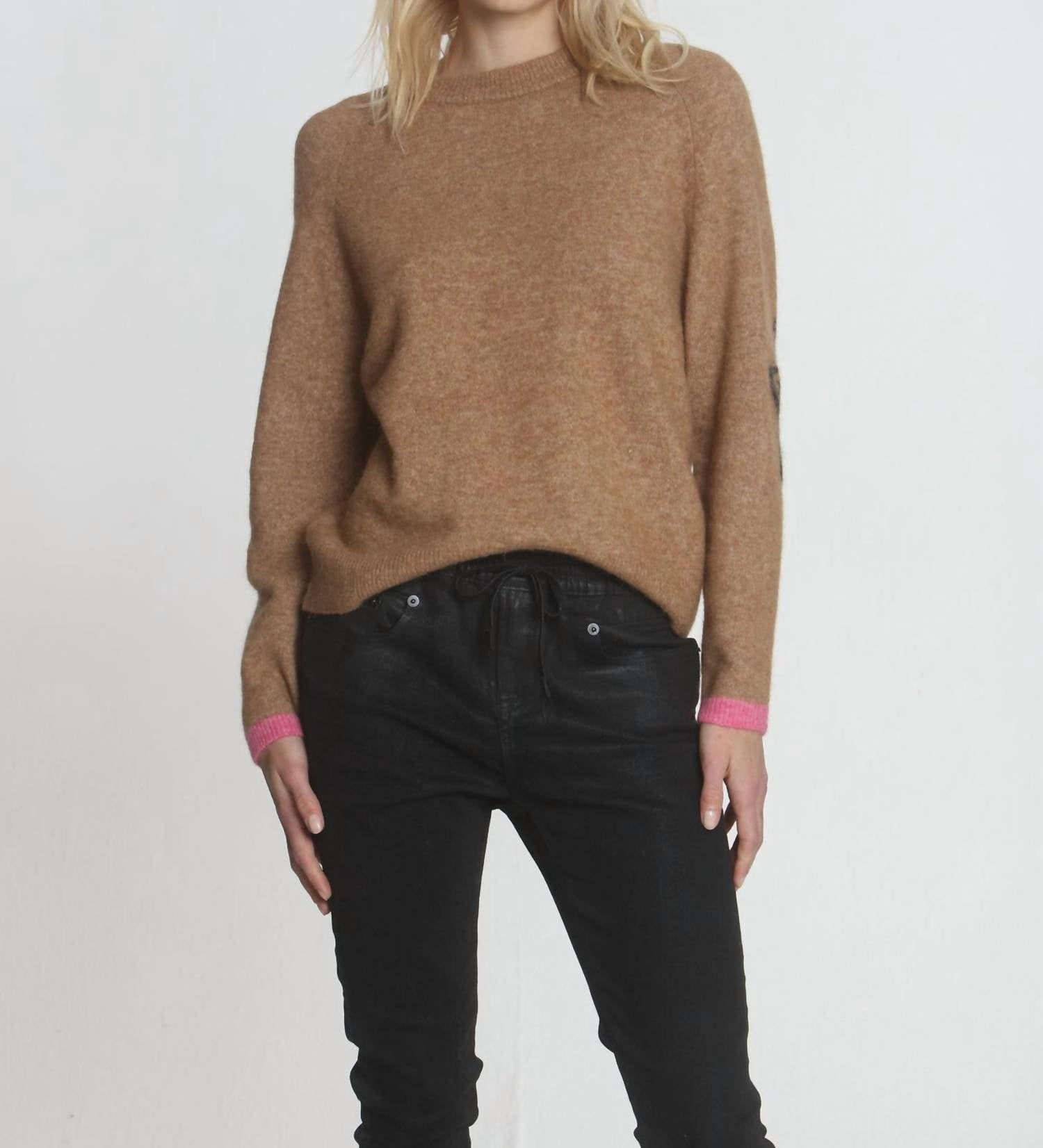 Shop Label+thread Darling Cozy Crew Top In Ginger In Brown