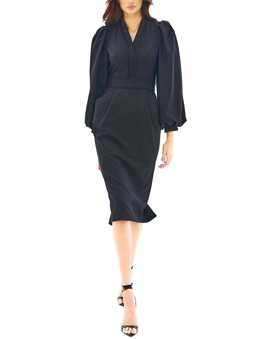 Bgl Wool-blend Midi Dress In Black