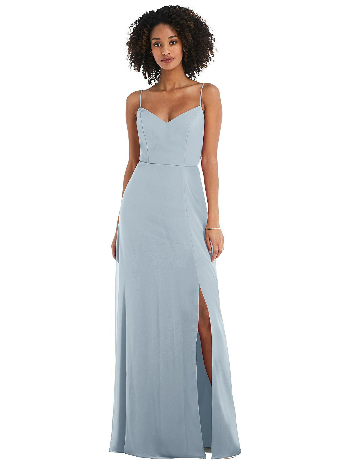 Shop After Six Tie-back Cutout Maxi Dress With Front Slit In Grey