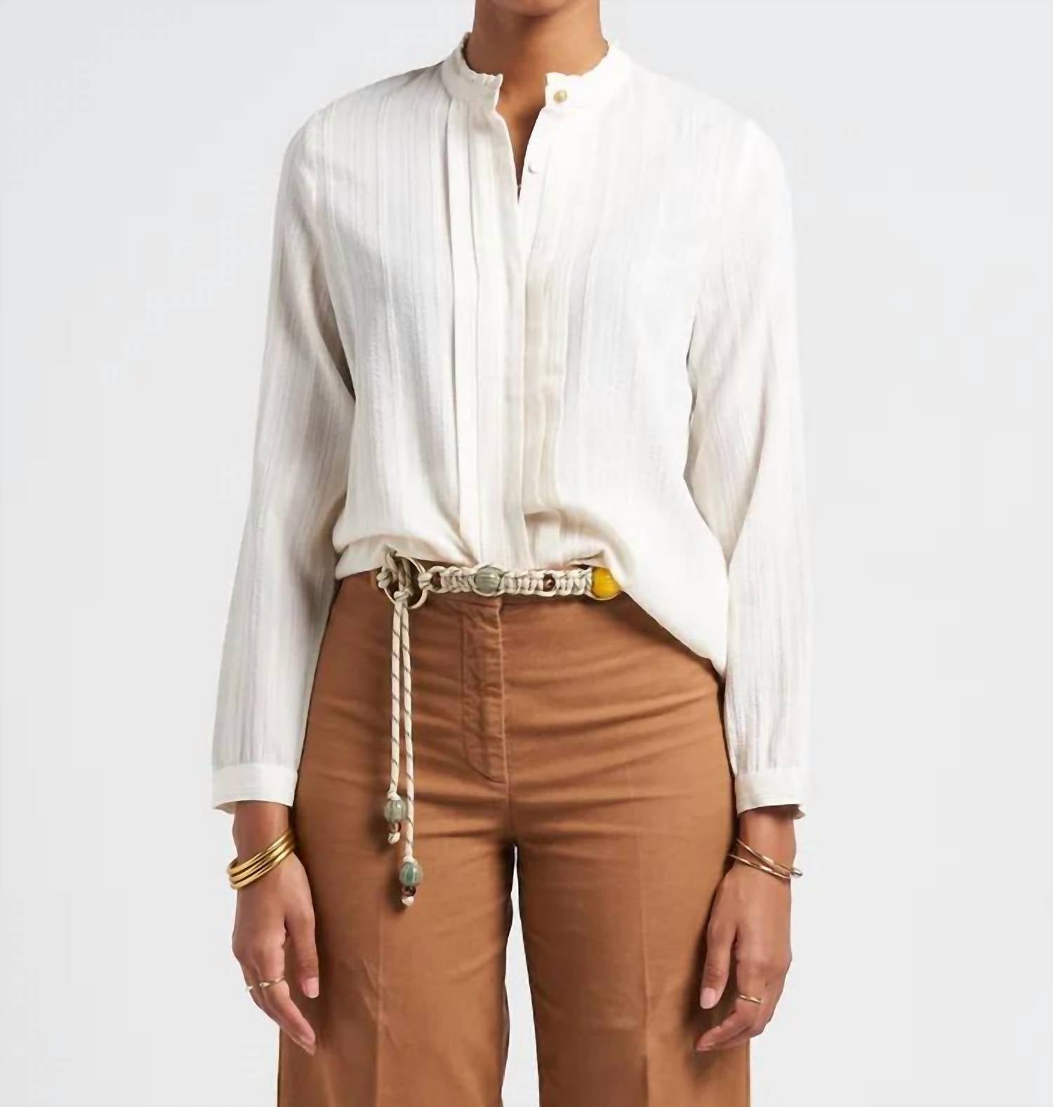 Shop Sessun Lauren Blouse In Whilurex In Brown