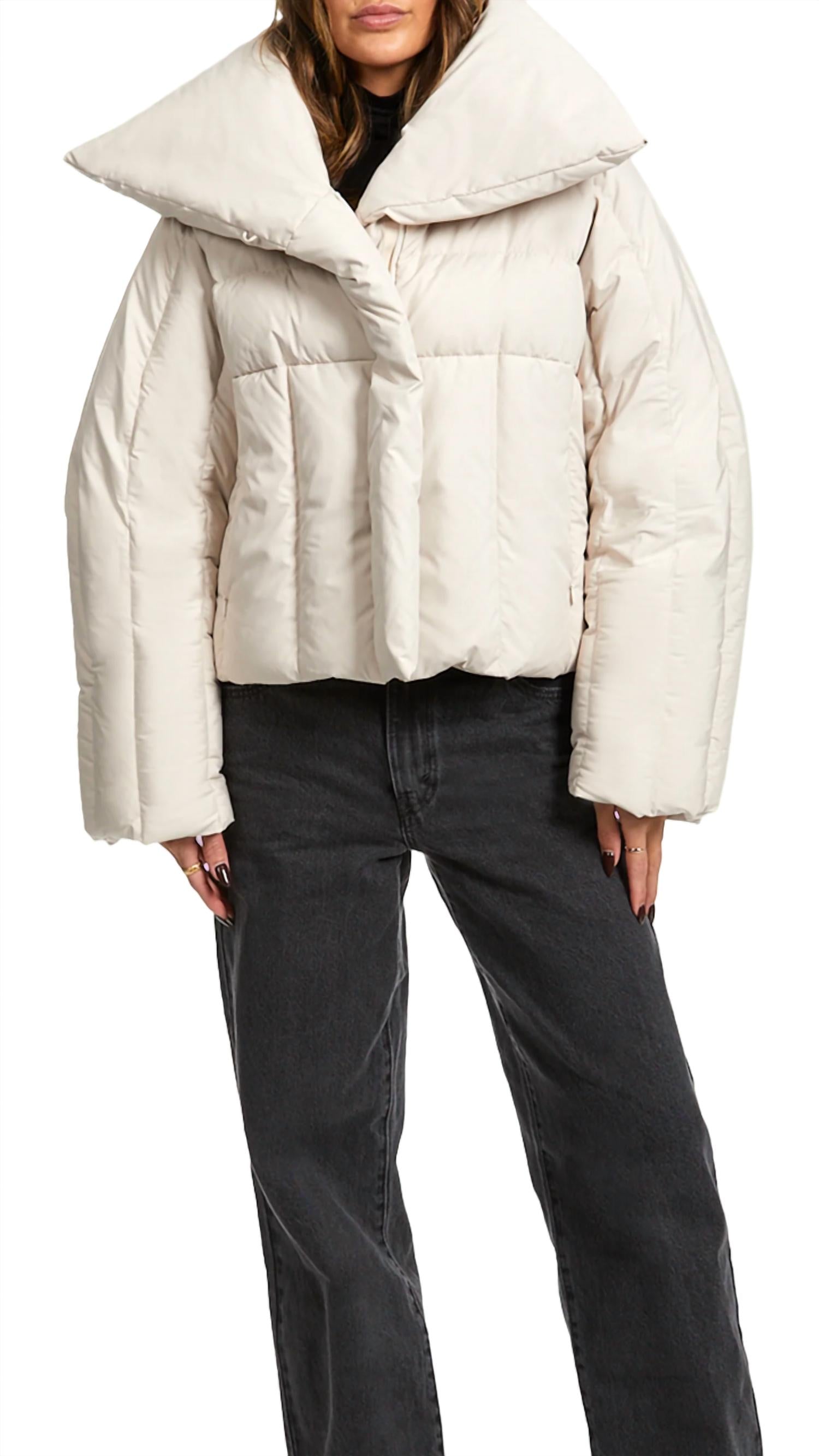 Acne Studios Puffer Jacket In Pebble Beige In Neutral